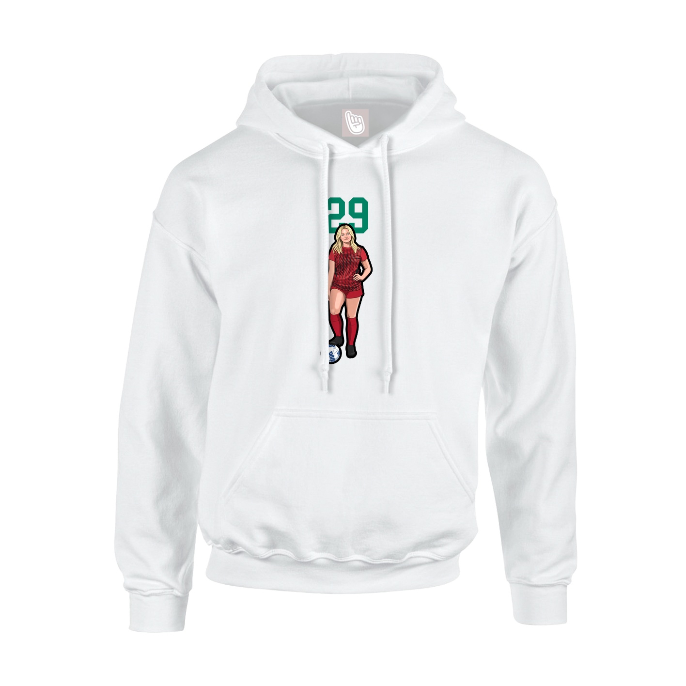 Hoodie — Number Top in White