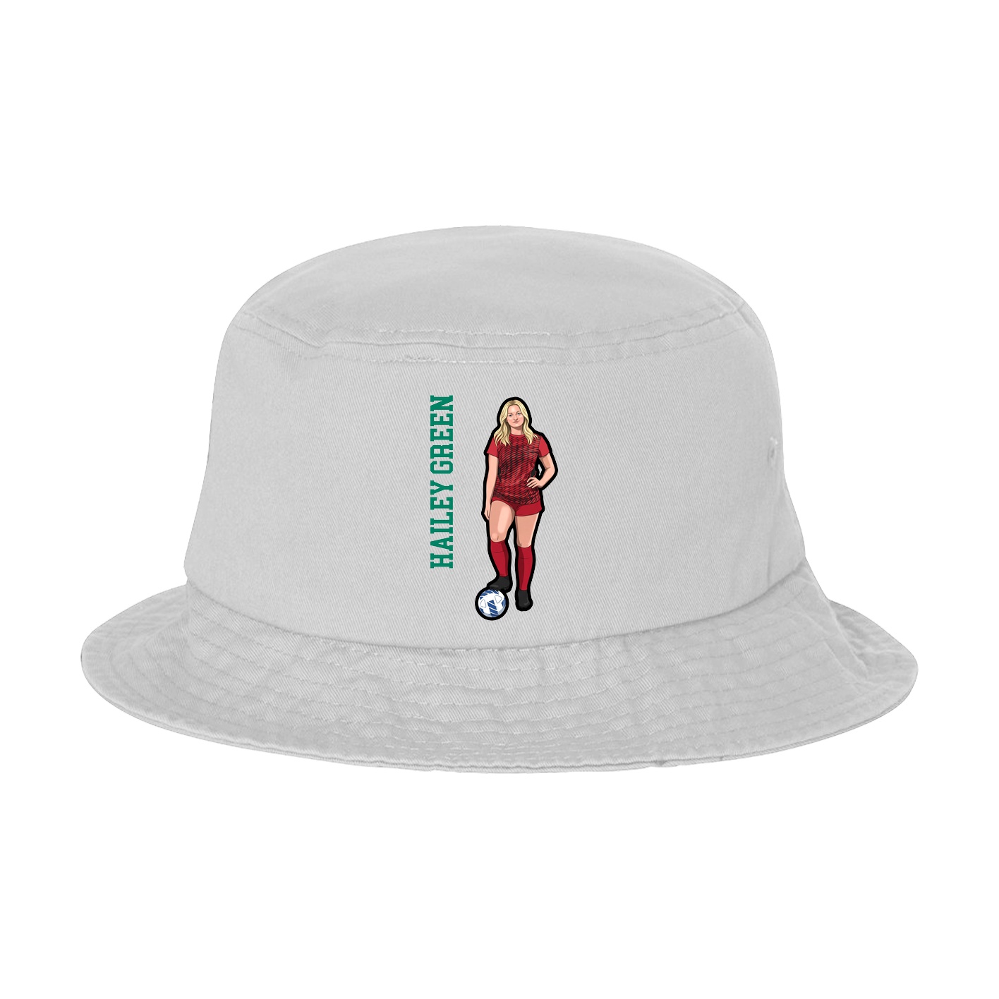 Bucket Cap — Name Vertical in White