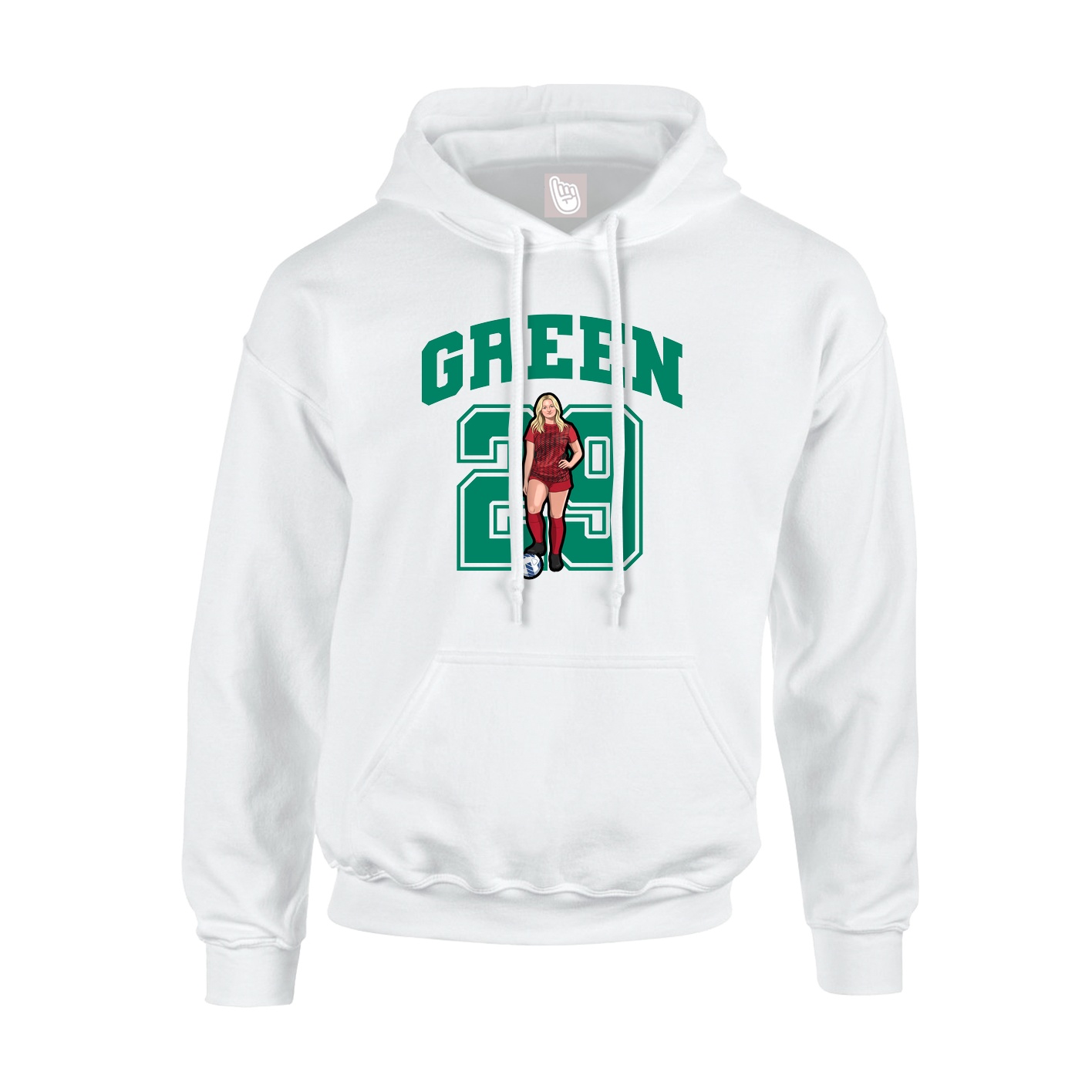 Hoodie — Number in White