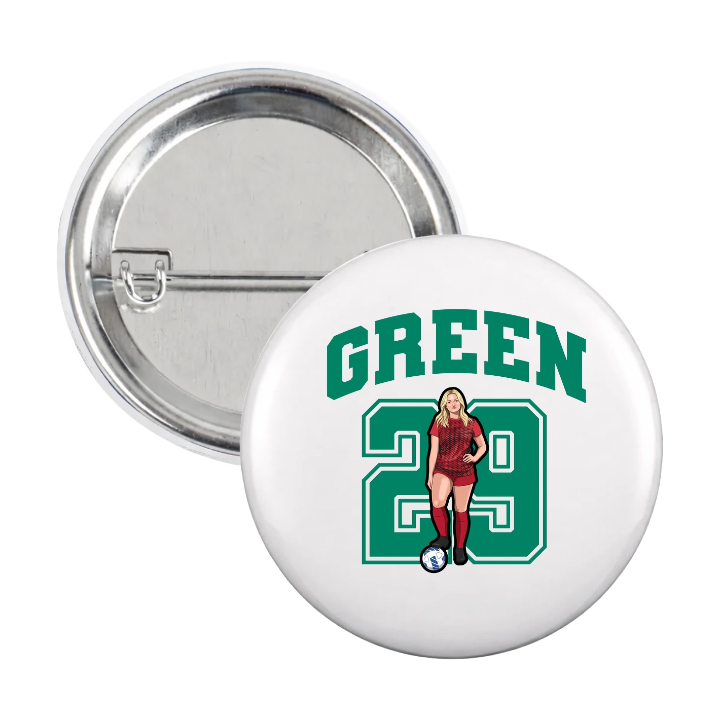 Game Day Button — Number in White