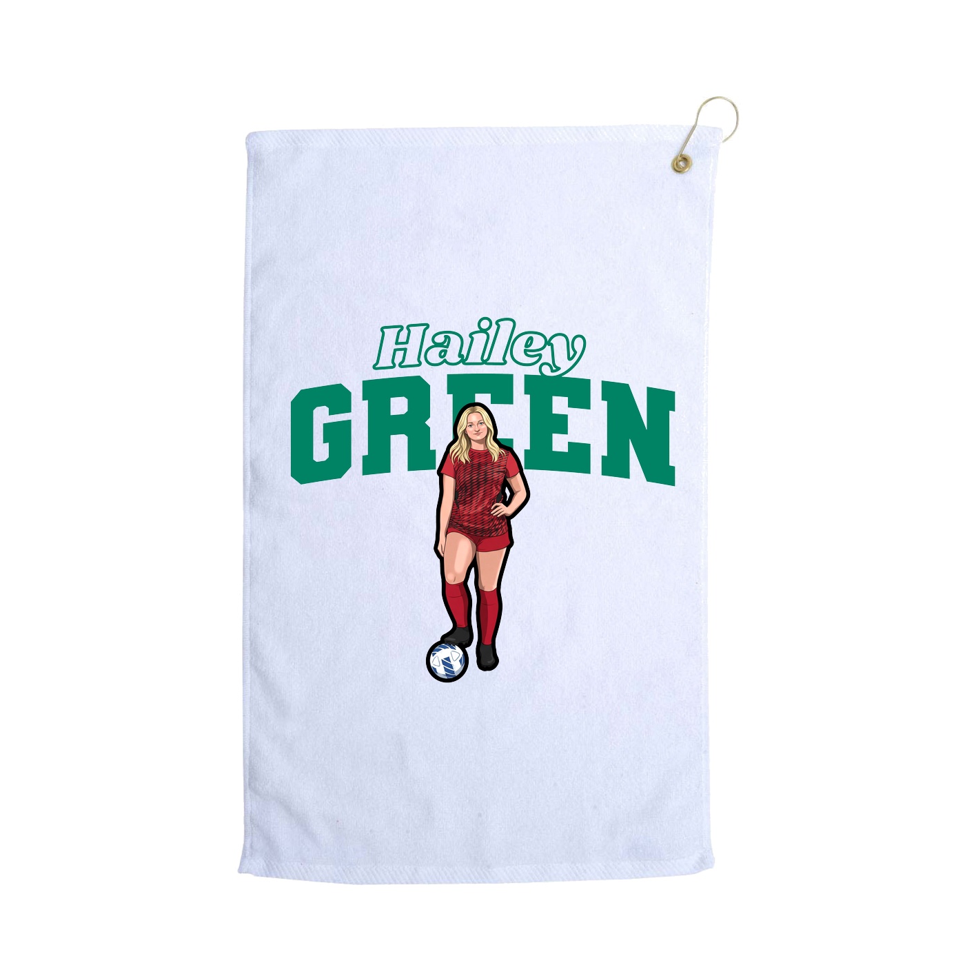 Golf Towel — Name Arch in White
