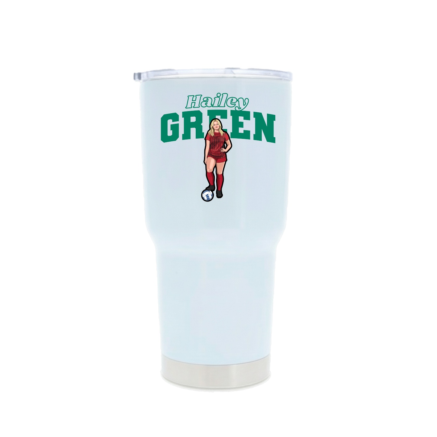 30oz Stainless Steel Tumbler — Name Arch in White
