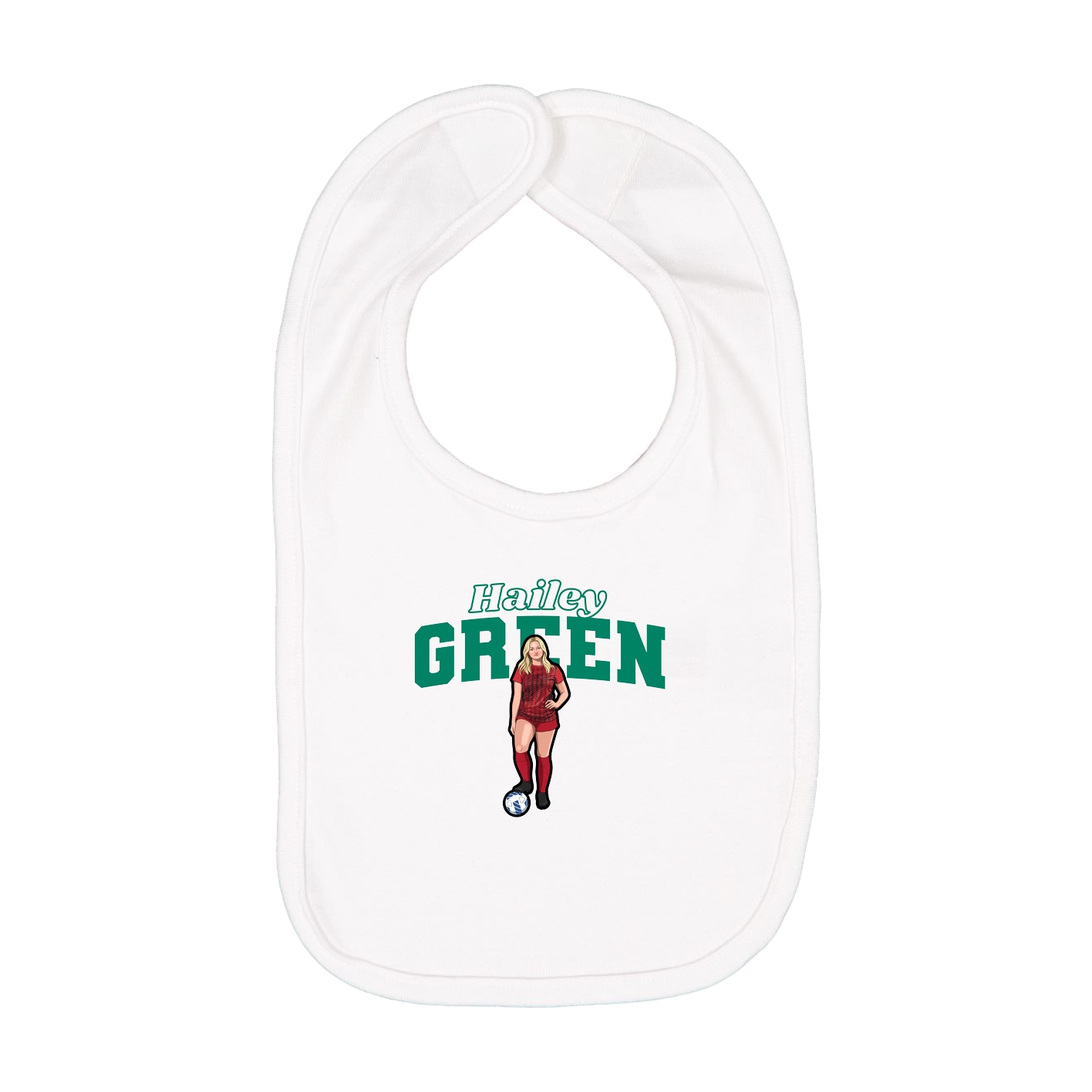 Infant Bib — Name Arch in White