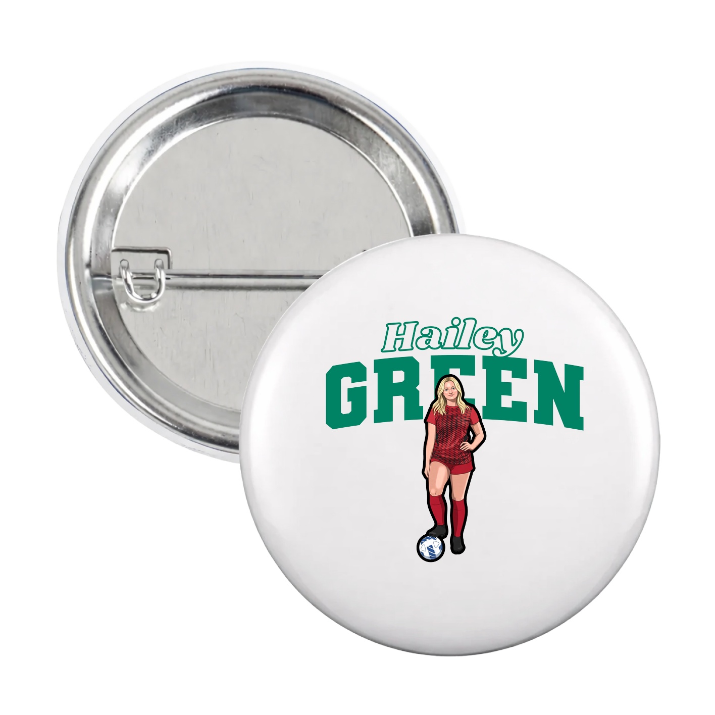 Game Day Button — Name Arch in White