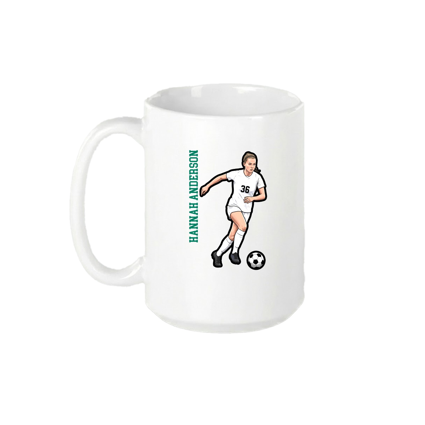 15oz Coffee Mug — Name Vertical in White