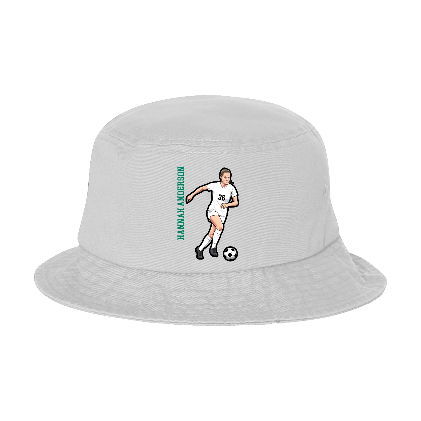Bucket Cap — Name Vertical in White