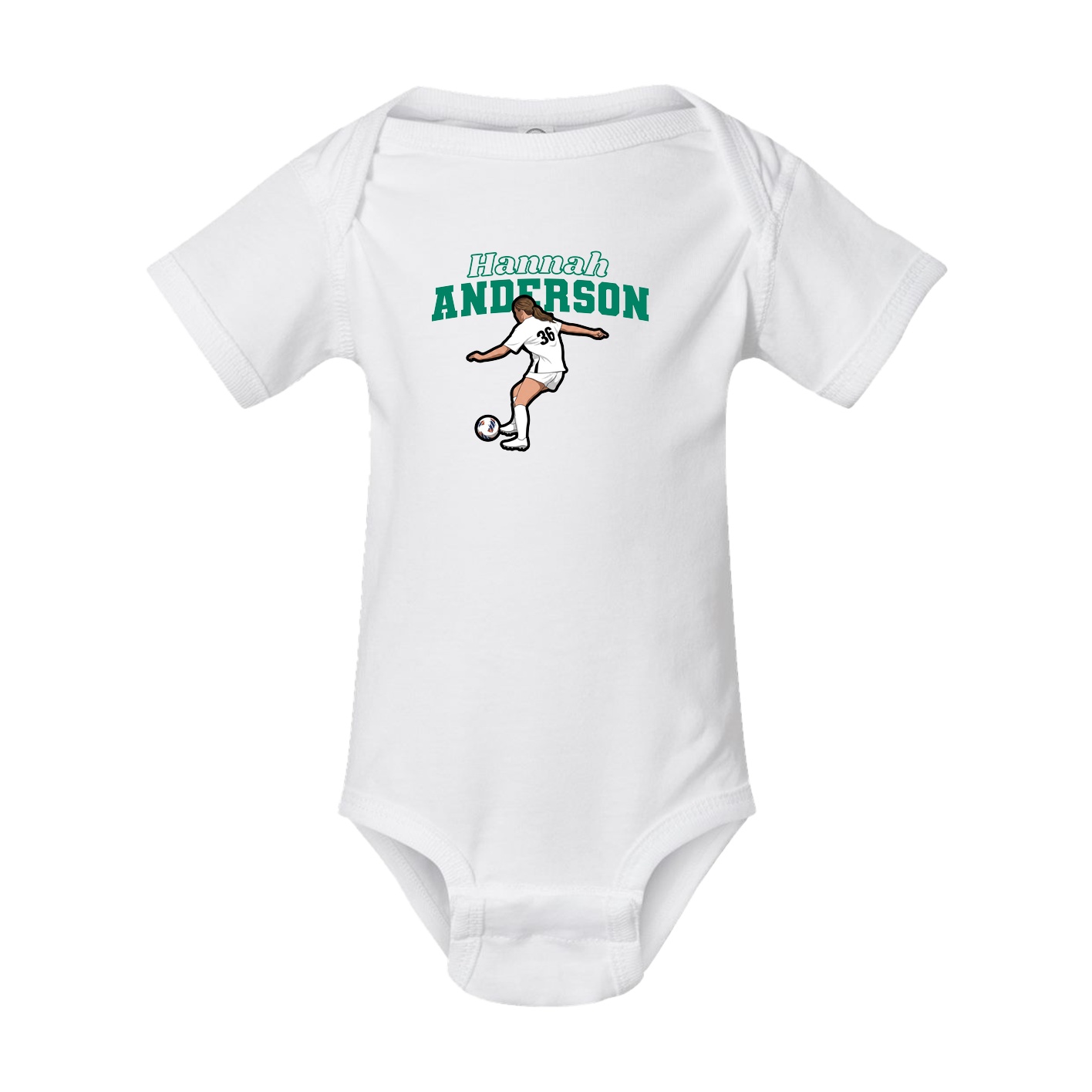 Baby Onesie — Name Arch in White