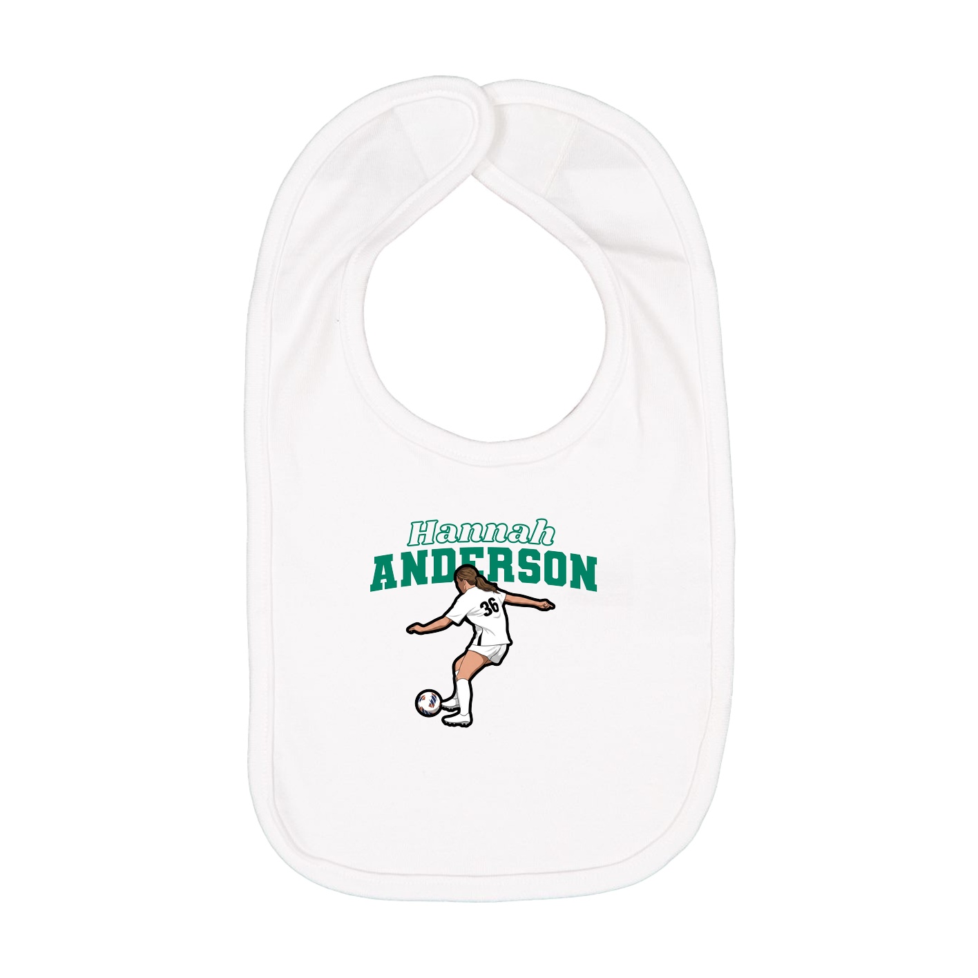 Infant Bib — Name Arch in White
