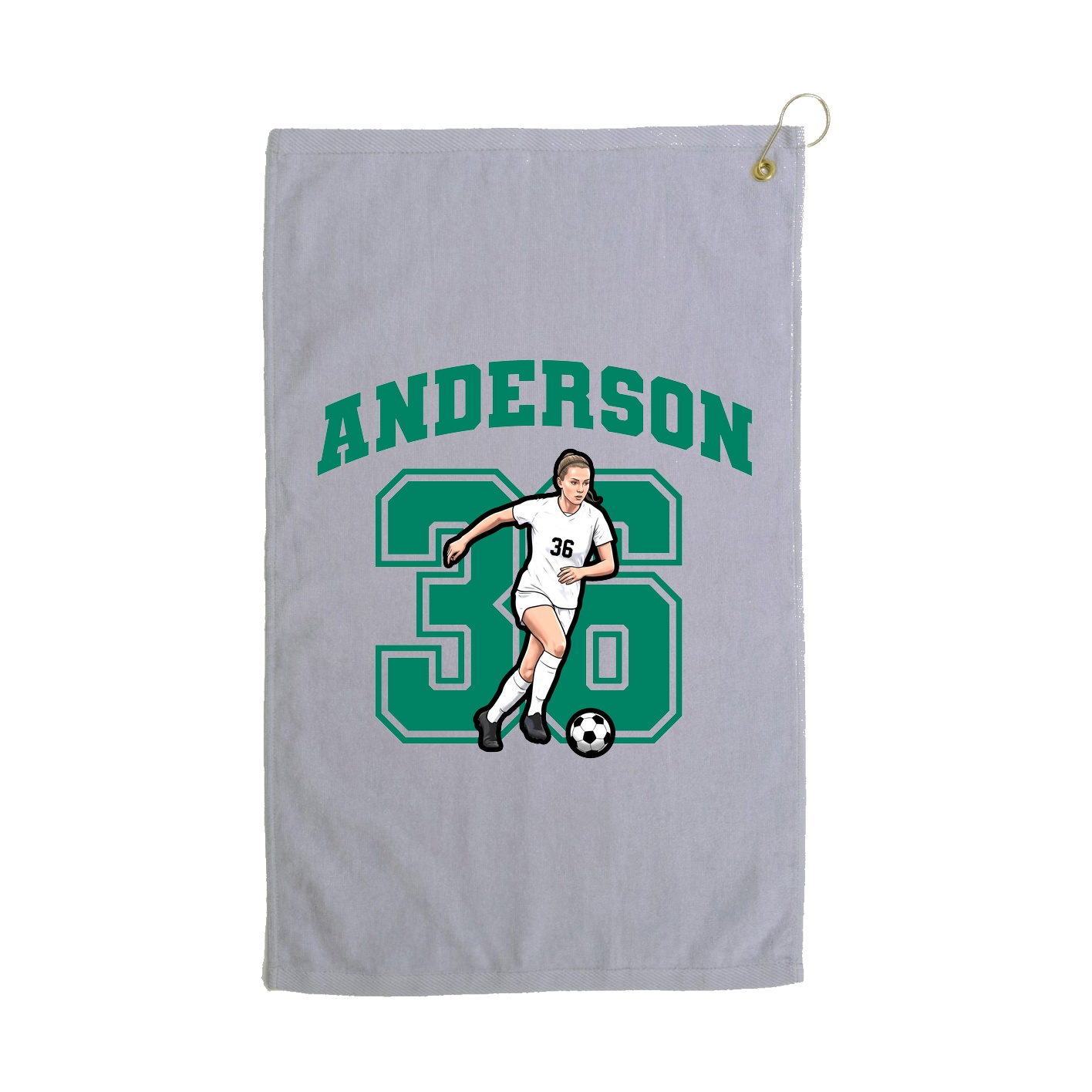 Golf Towel — Number in Grey
