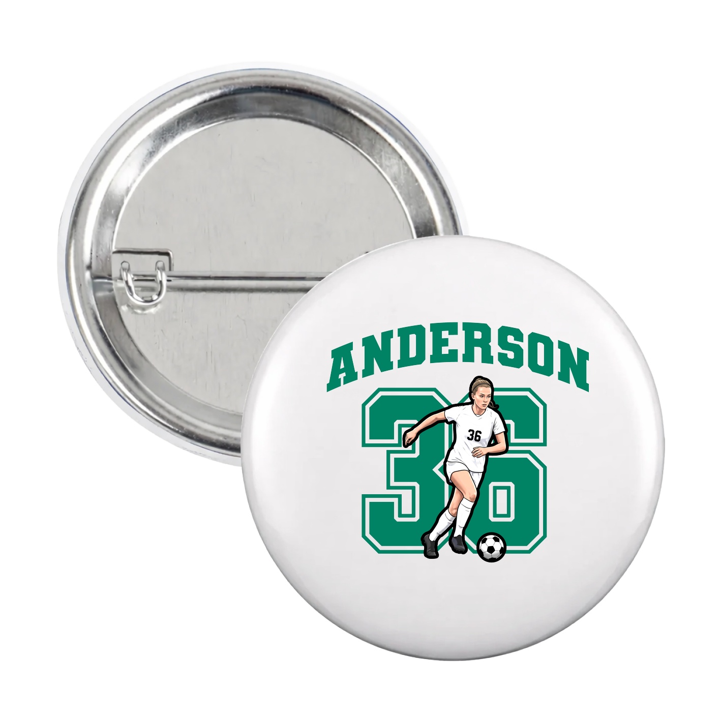 Game Day Button — Number in White