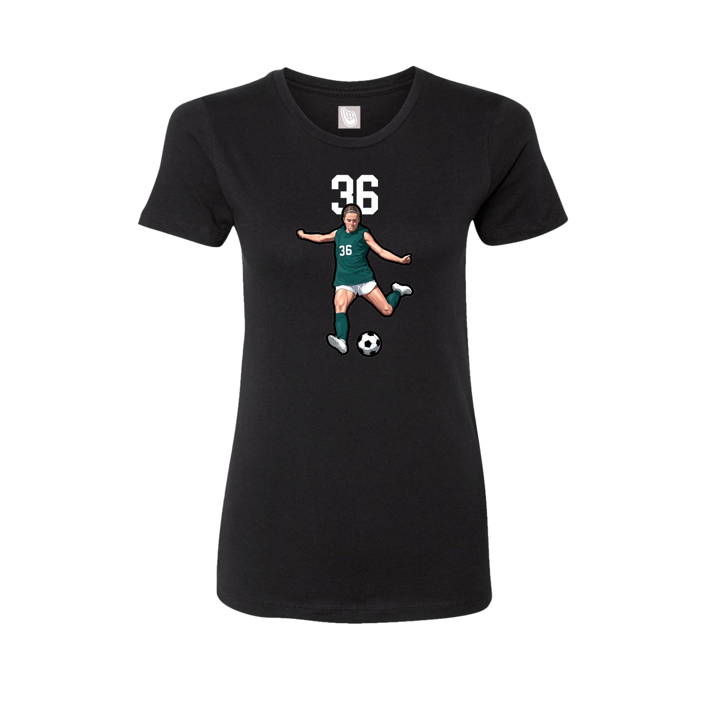 Fitted Women's Tee — Number Top in Black