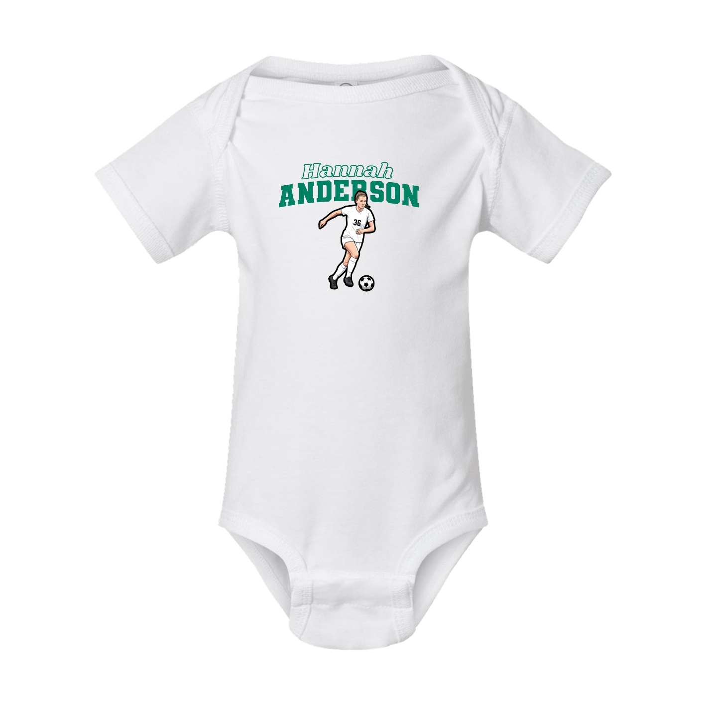 Baby Onesie — Name Arch in White