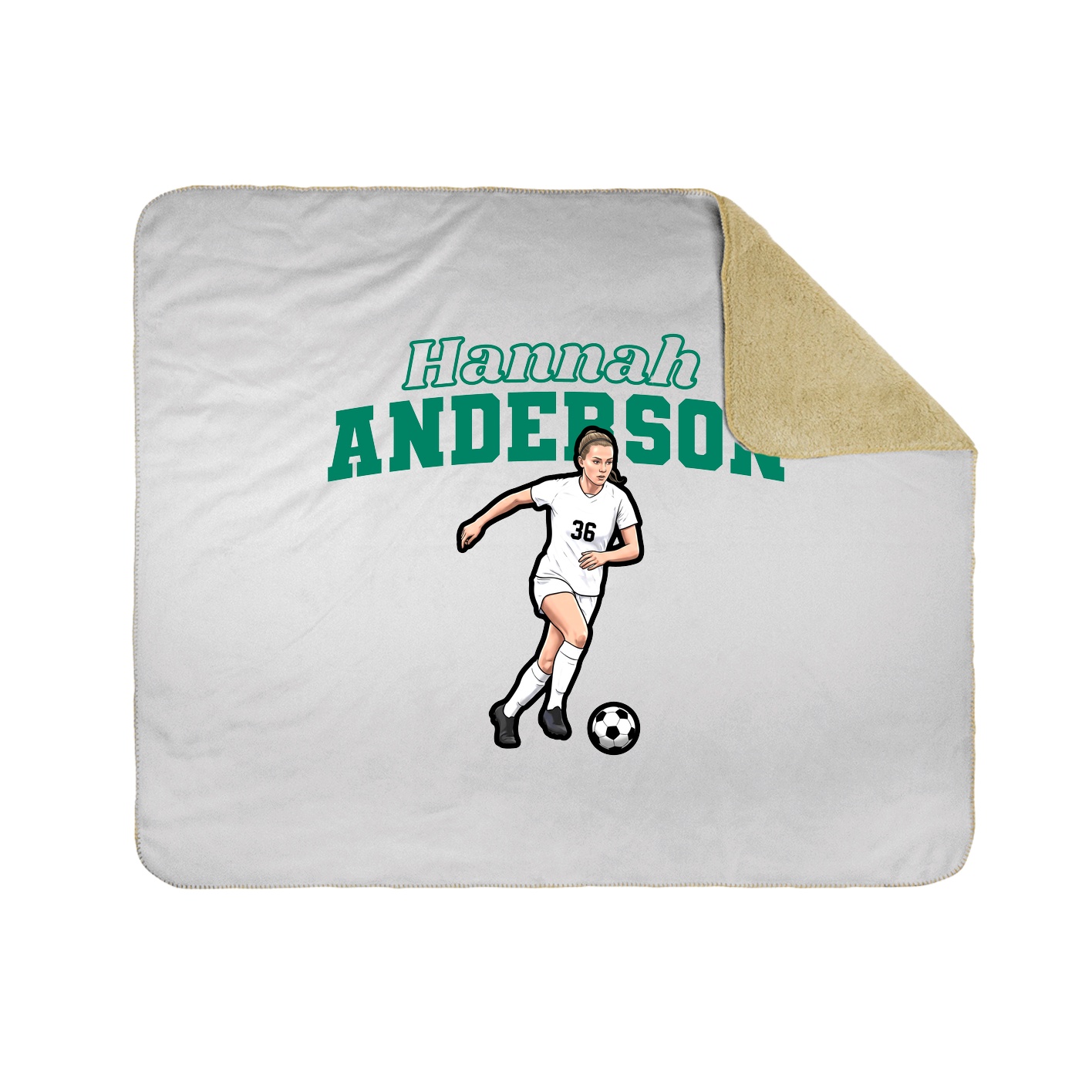 Throw Blanket — Name Arch in White