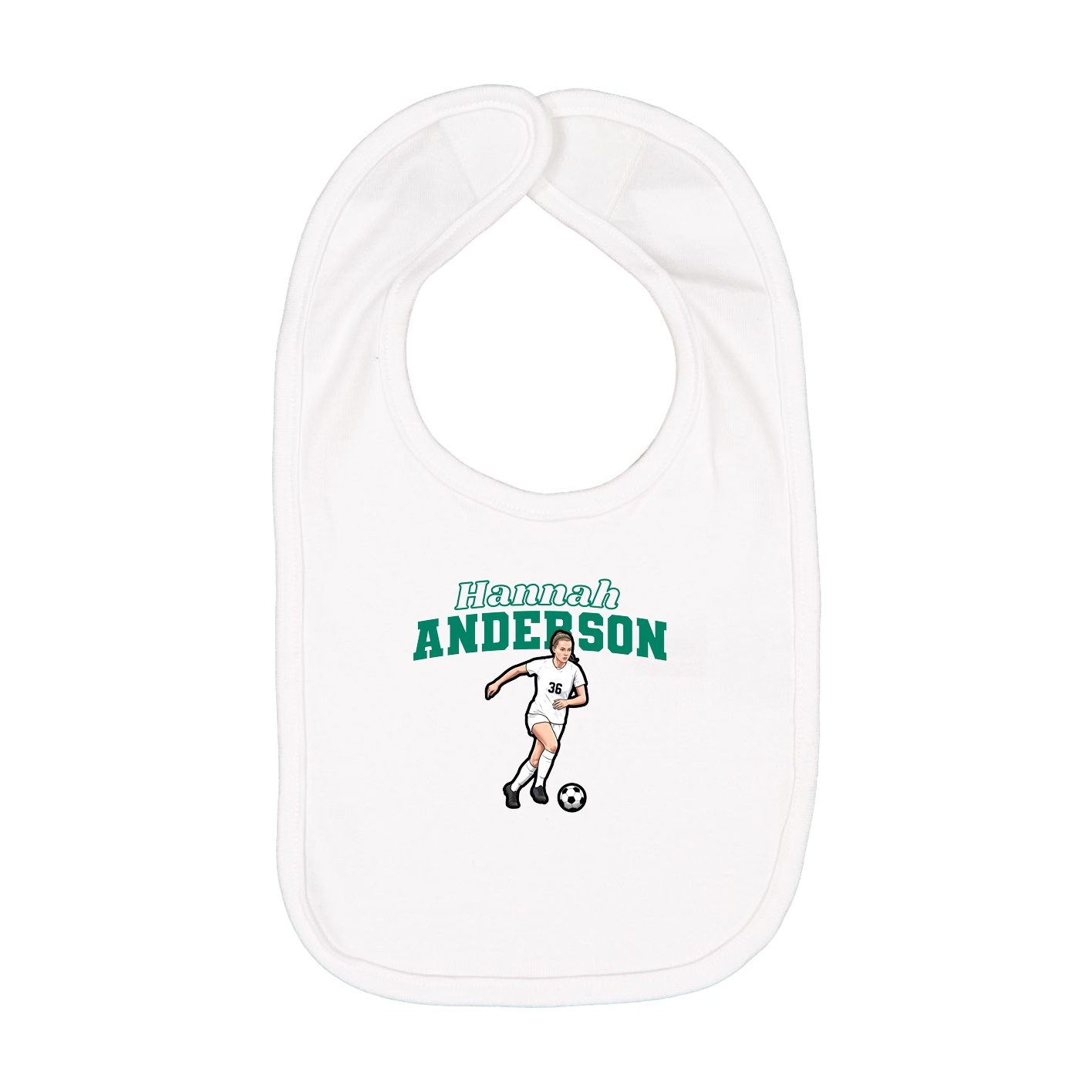 Infant Bib — Name Arch in White