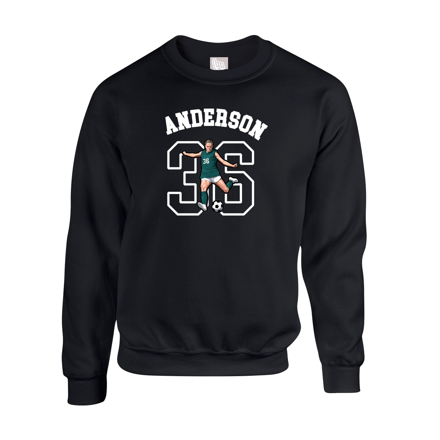 Fleece Crew — Shirsey Arch in Black