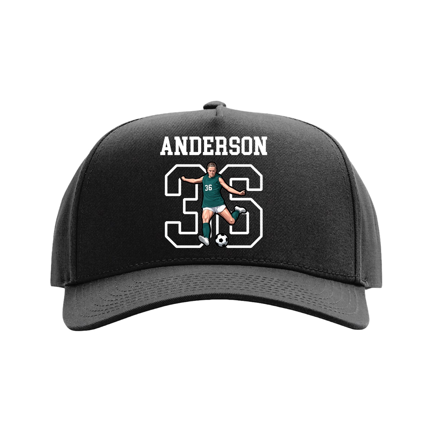 Full Fabric Five-Panel Champ Cap — Shirsey in Black