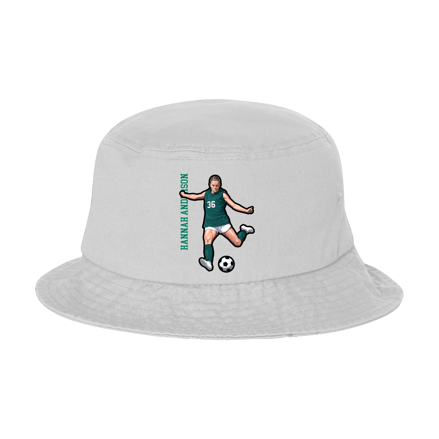 Bucket Cap — Name Vertical in White