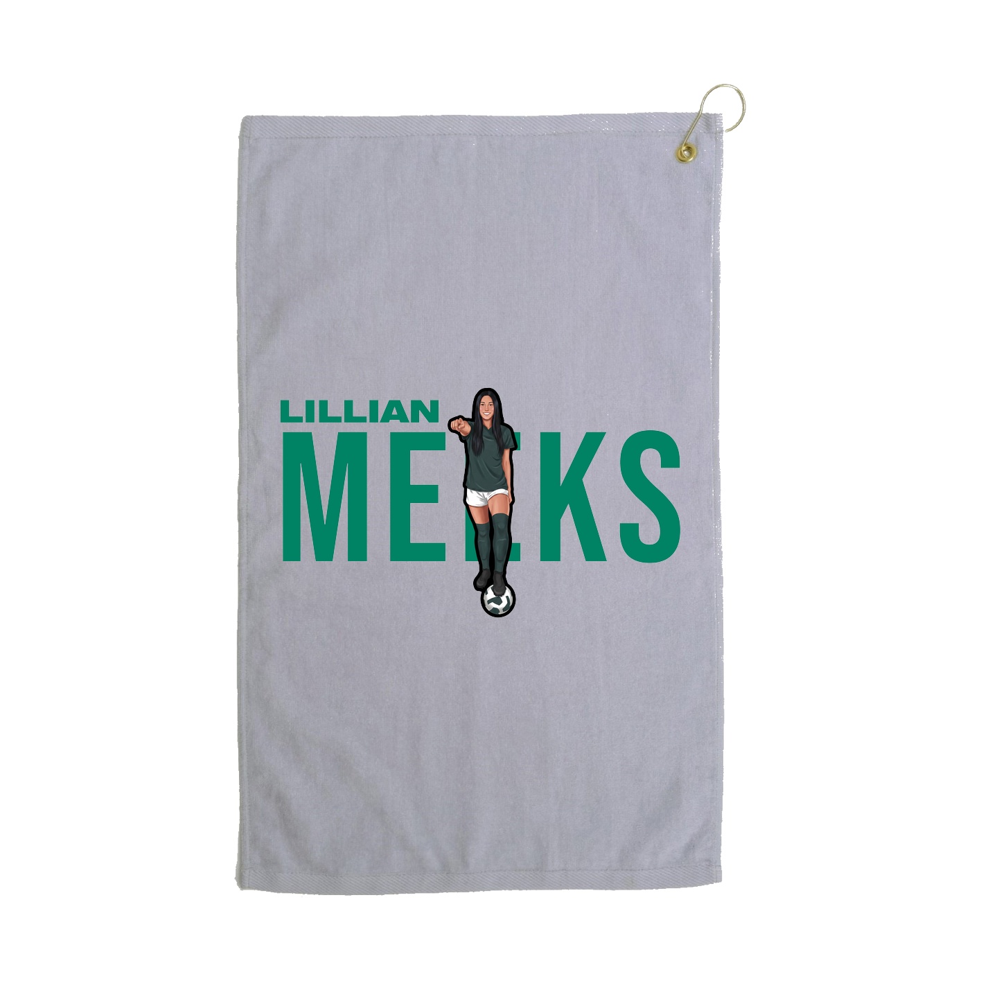 Golf Towel — Player Name in Grey