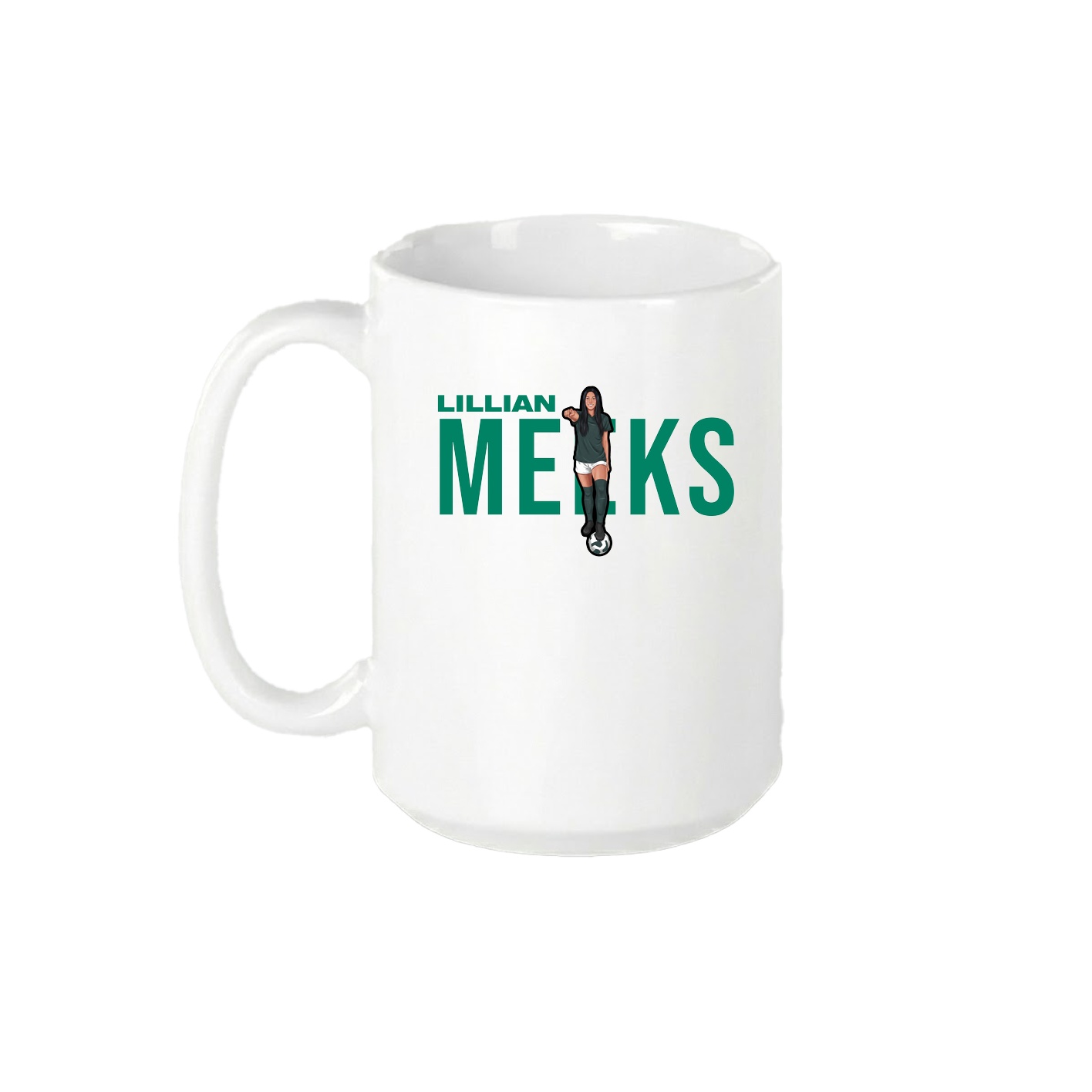 15oz Coffee Mug — Player Name in White
