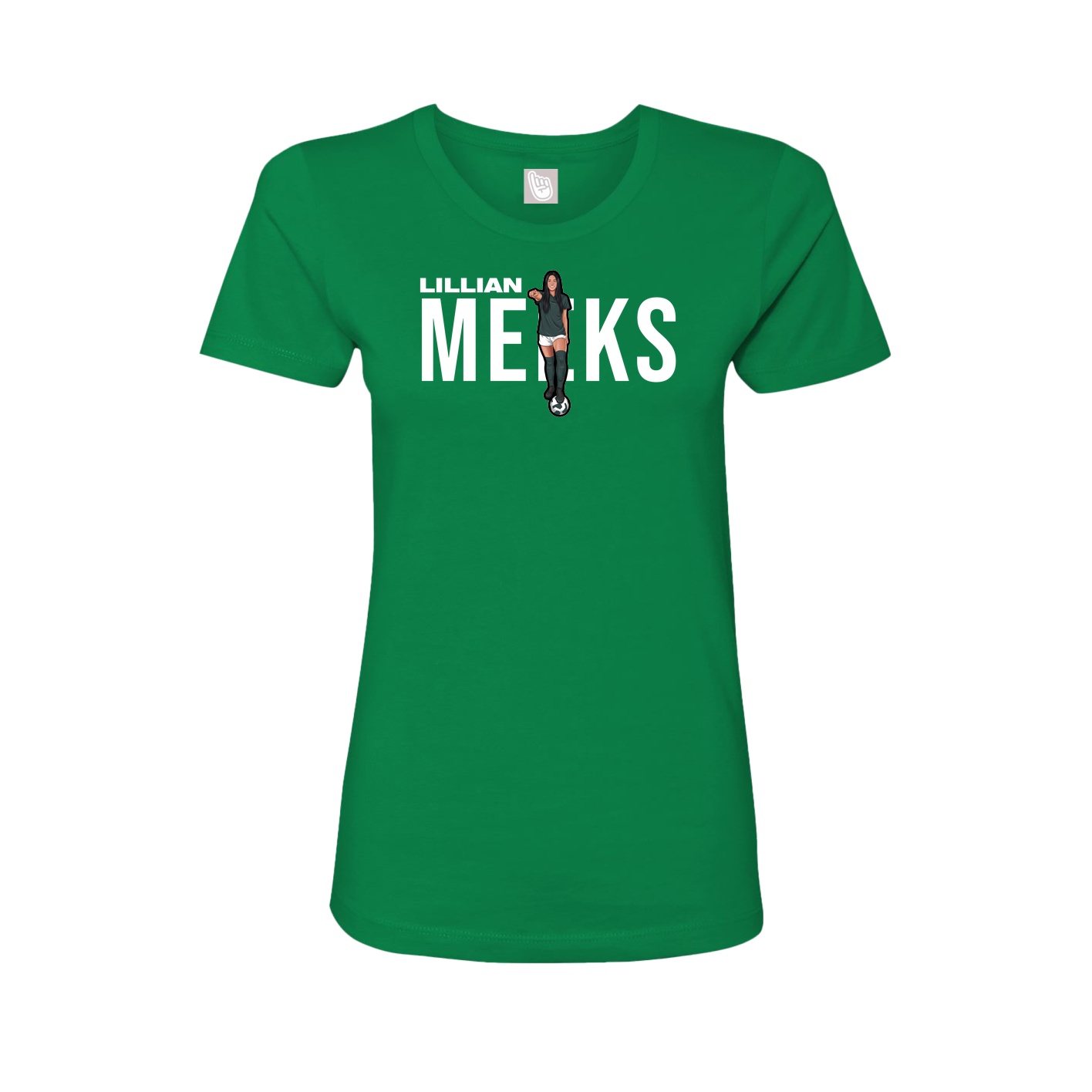 Fitted Women's Tee — Player Name in Green