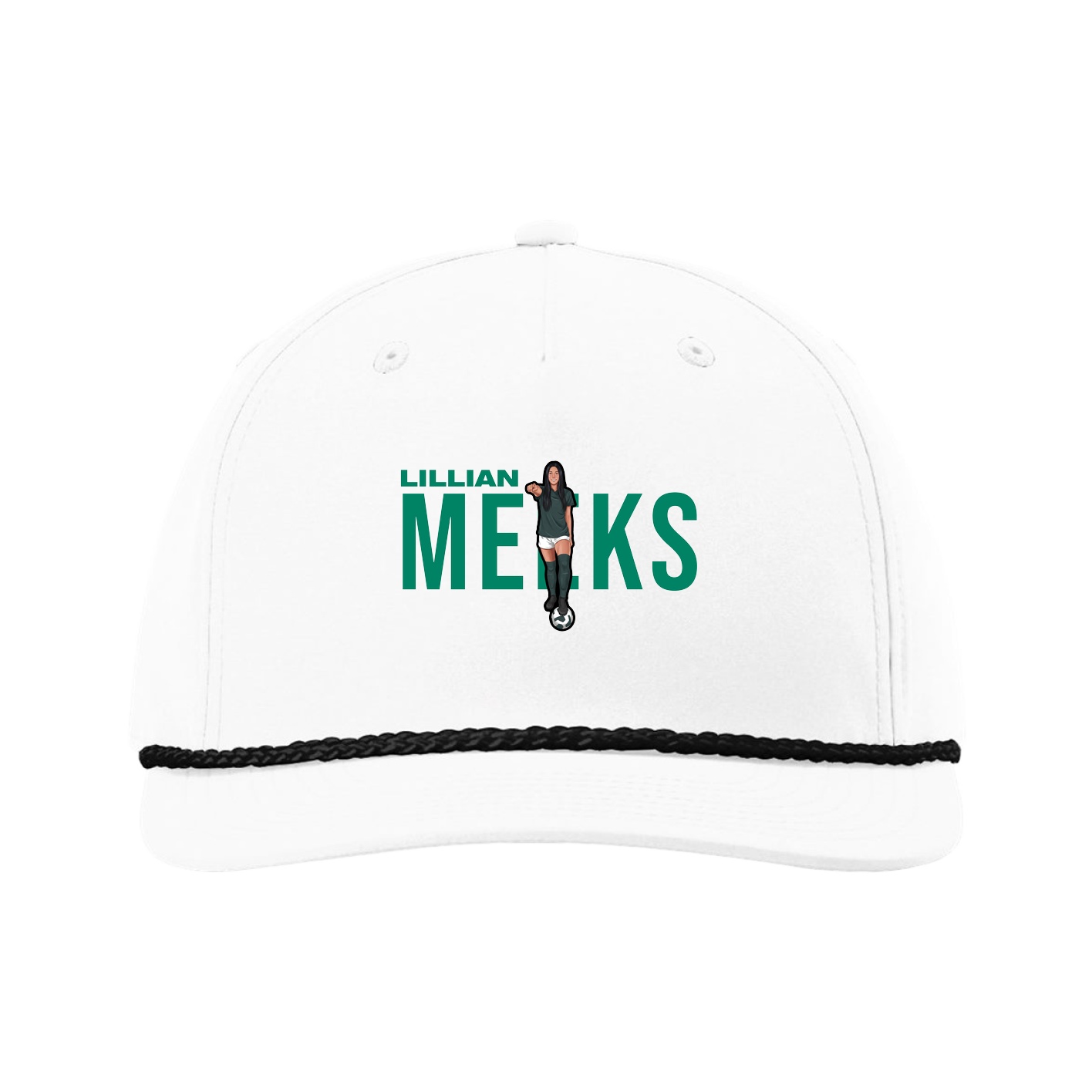 Five-Panel Classic Rope Cap — Player Name in White