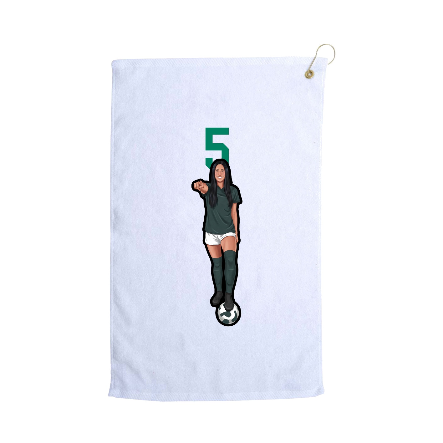 Golf Towel — Number Top in White