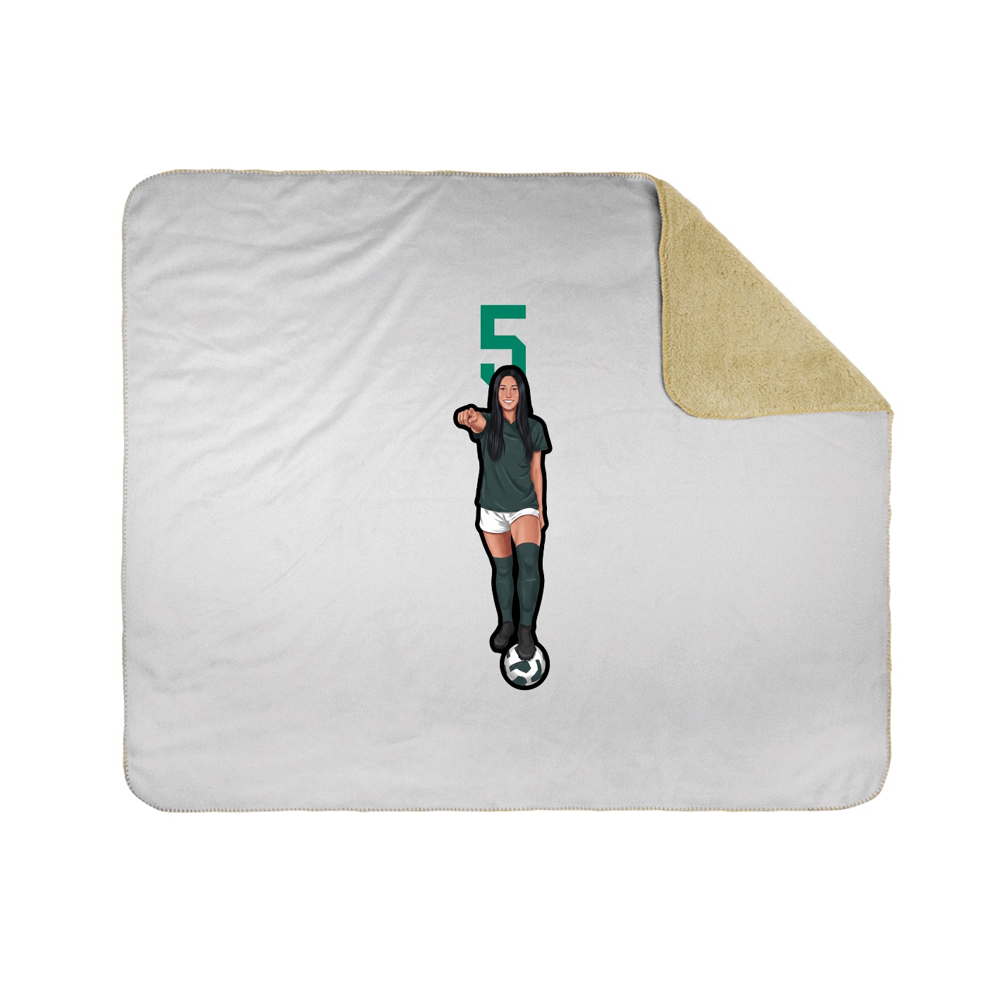 Throw Blanket — Number Top in White