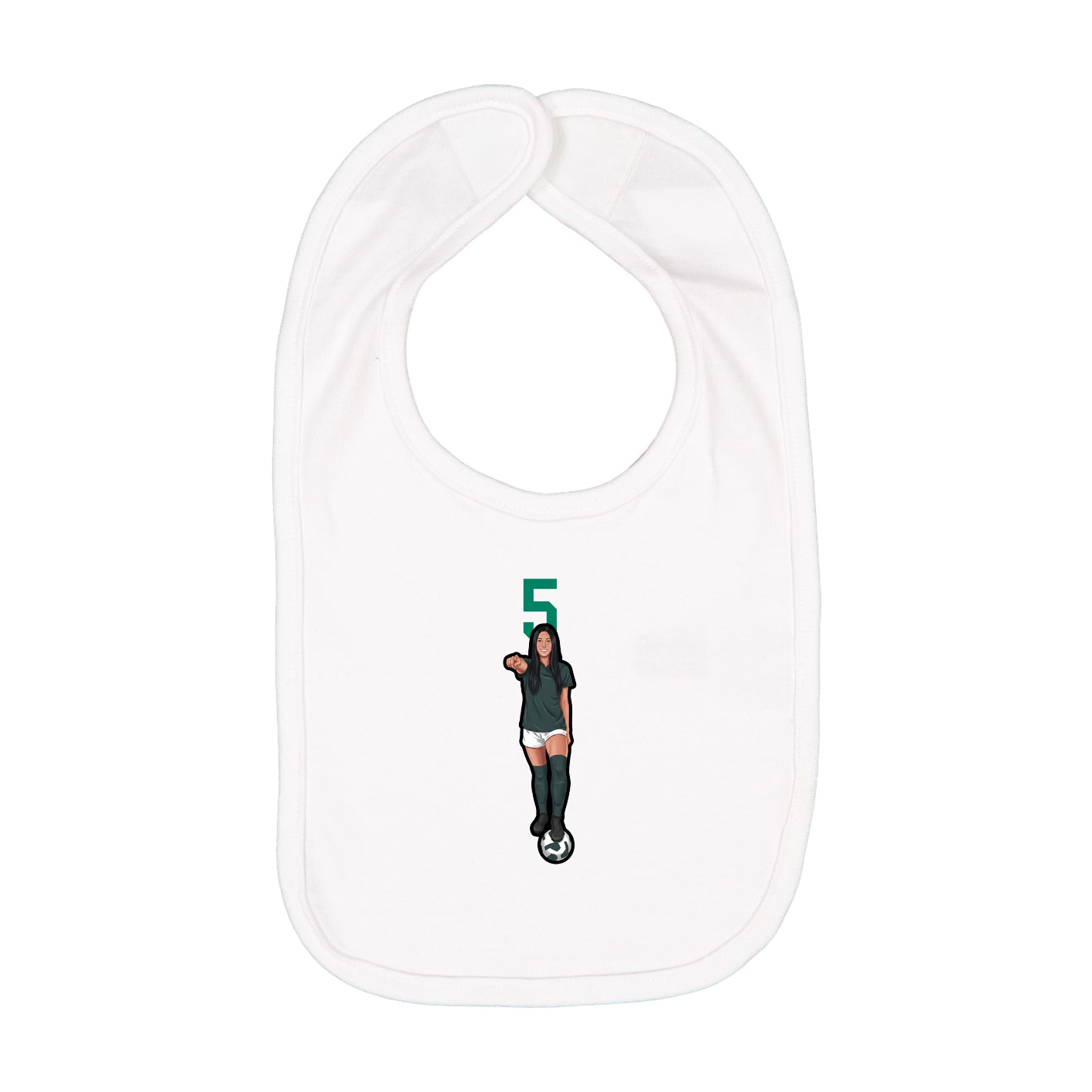 Infant Bib — Number Top in White