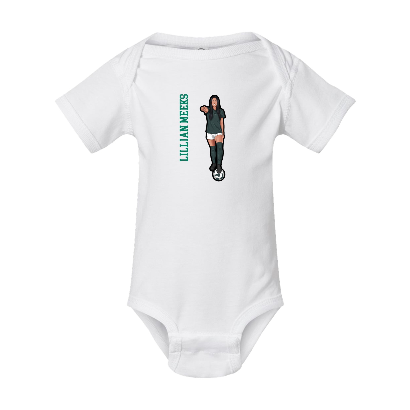 Baby Onesie — Name Vertical in White