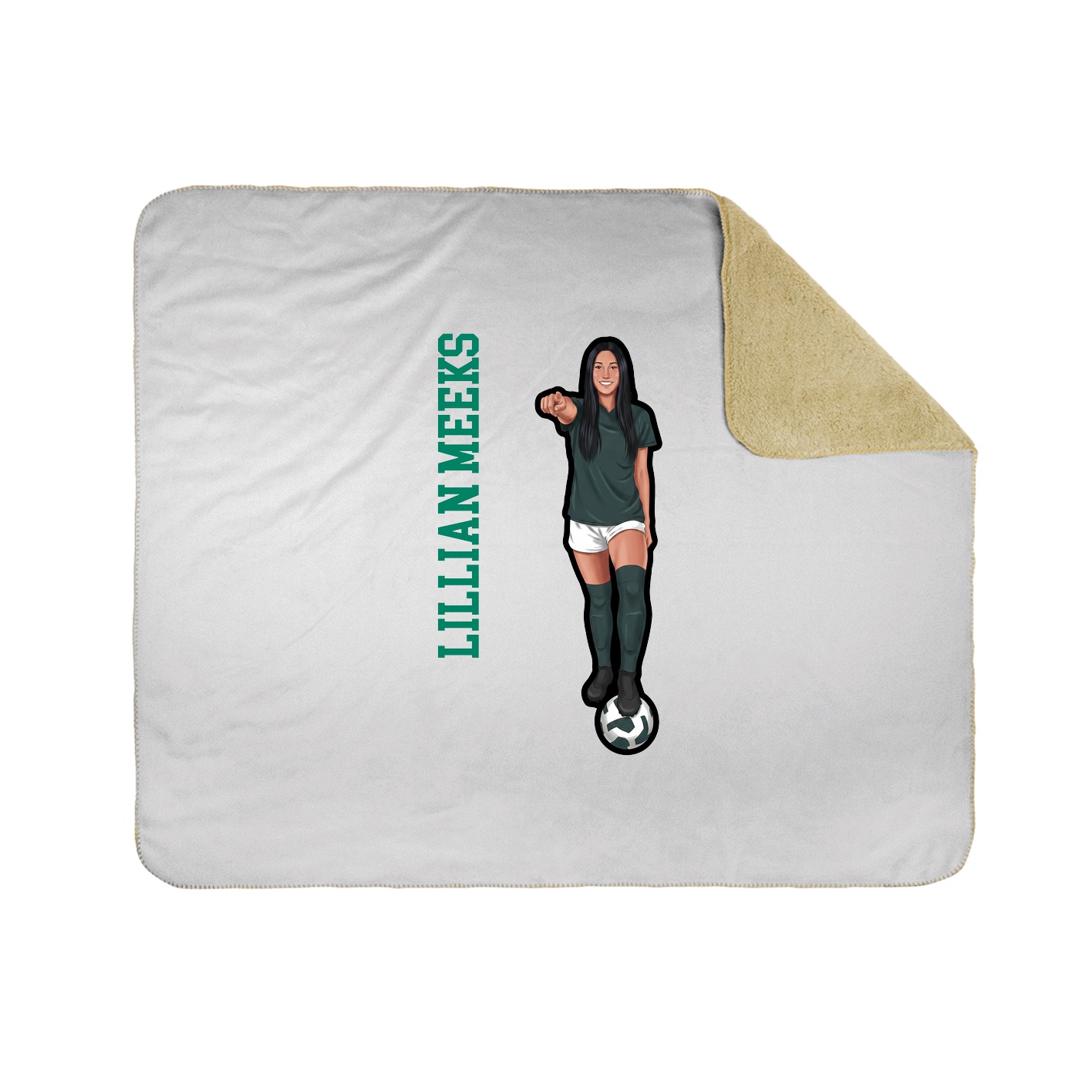 Throw Blanket — Name Vertical in White