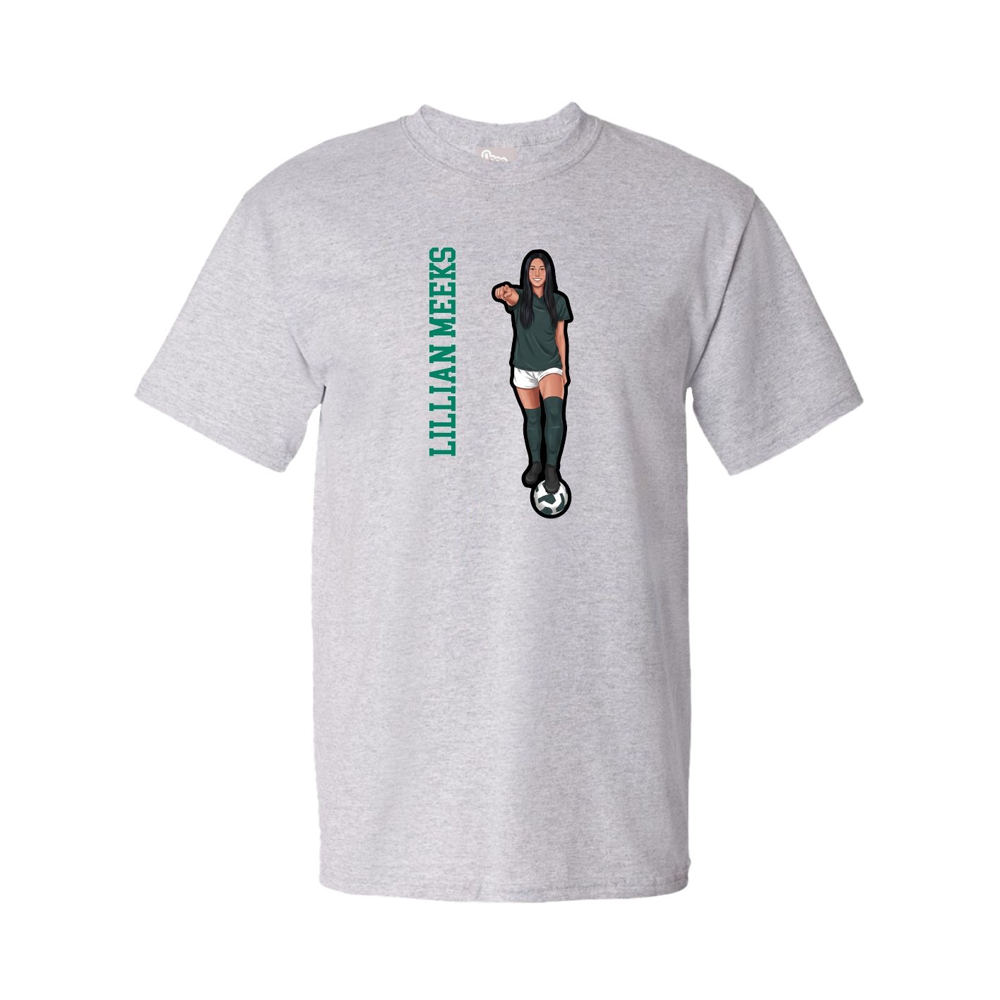 Tee — Name Vertical in Grey