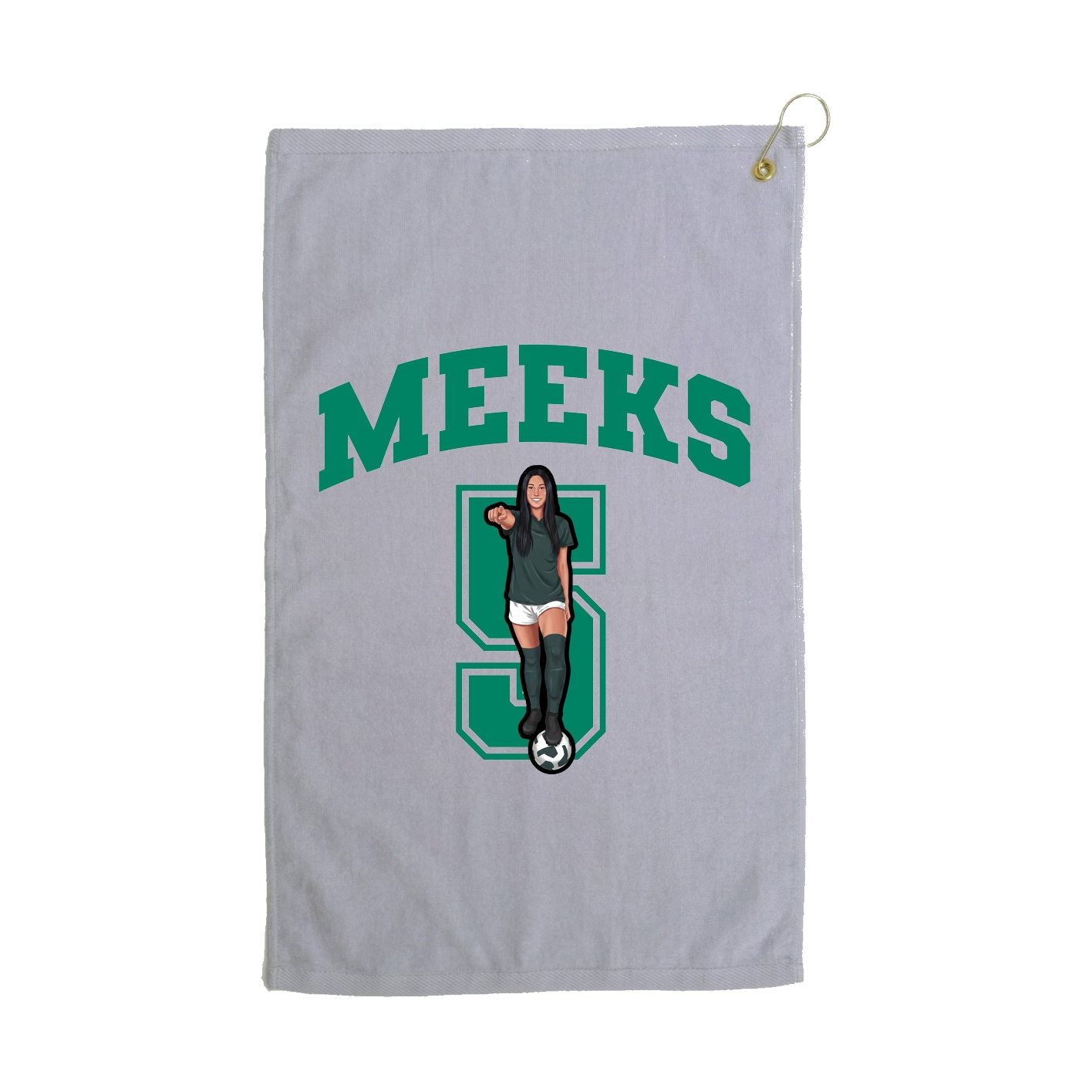 Golf Towel — Number in Grey