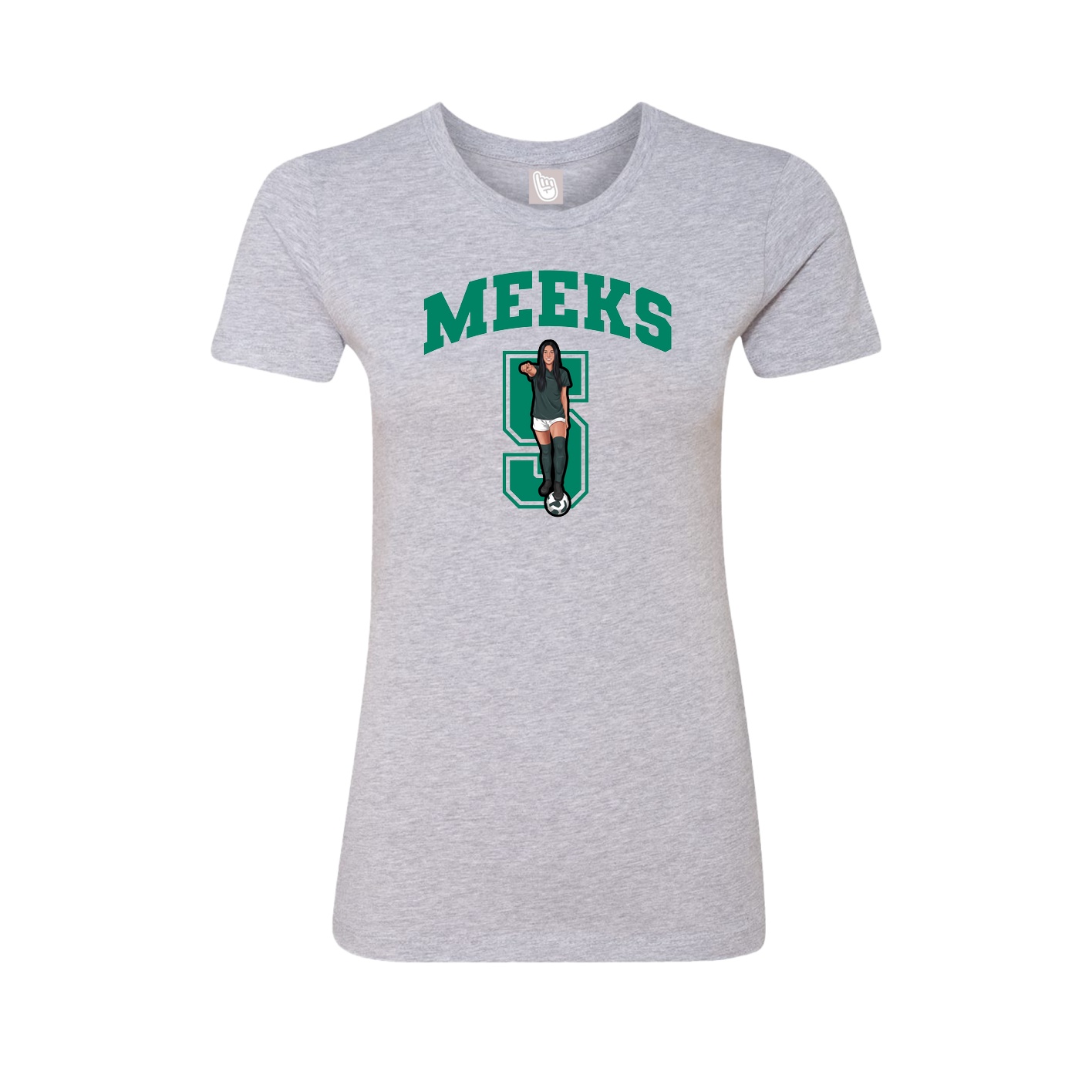 Fitted Women's Tee — Number in Grey