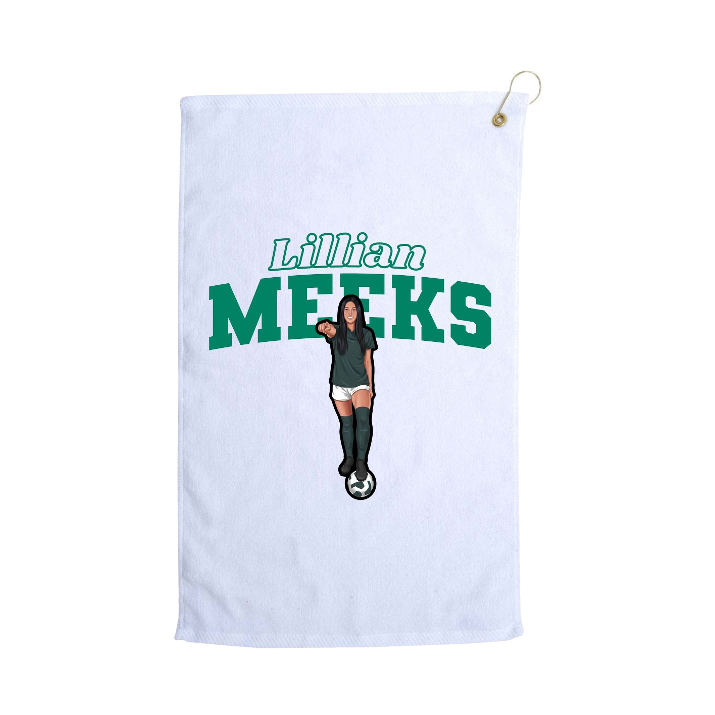 Golf Towel — Name Arch in White