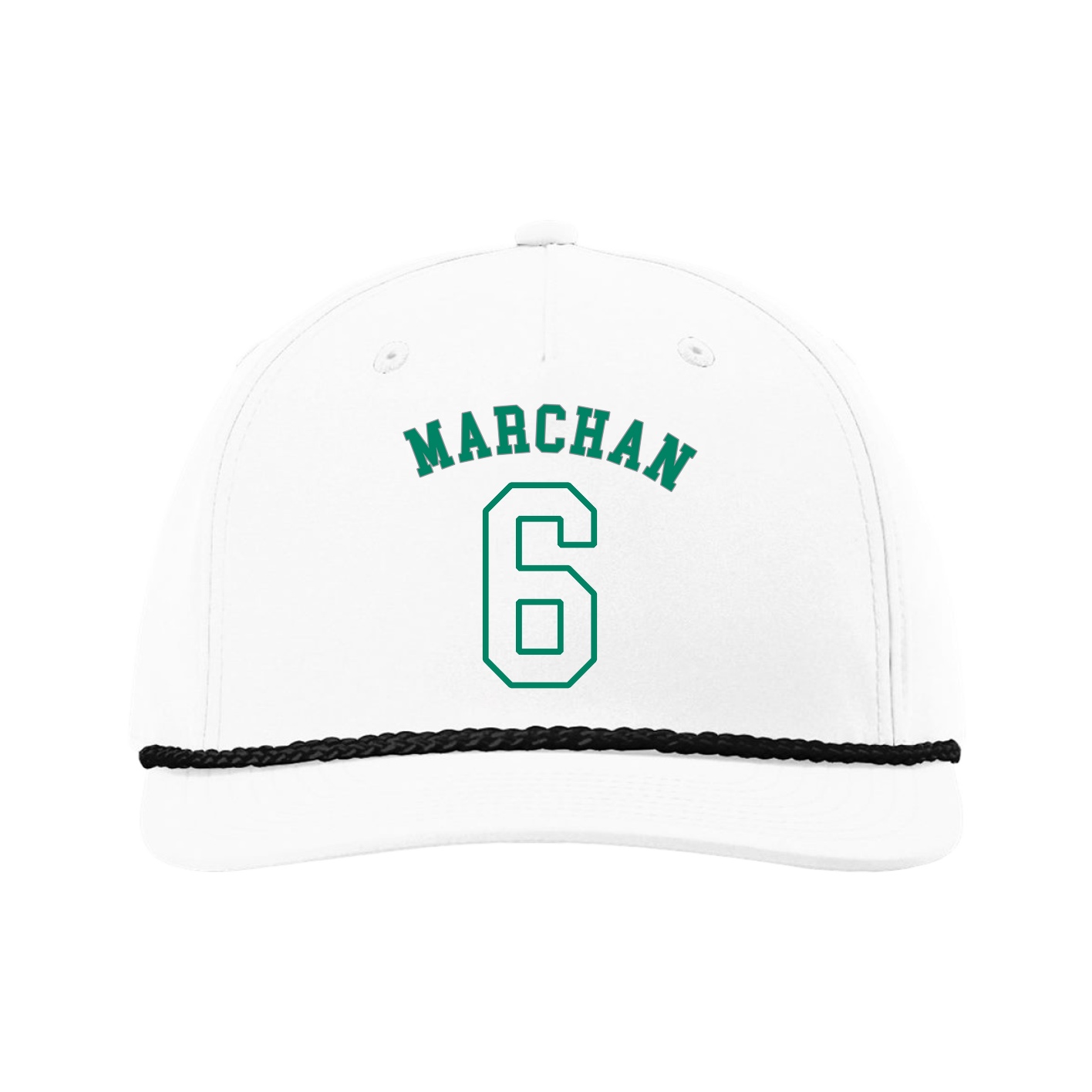 Five-Panel Classic Rope Cap — Shirsey Arch in White