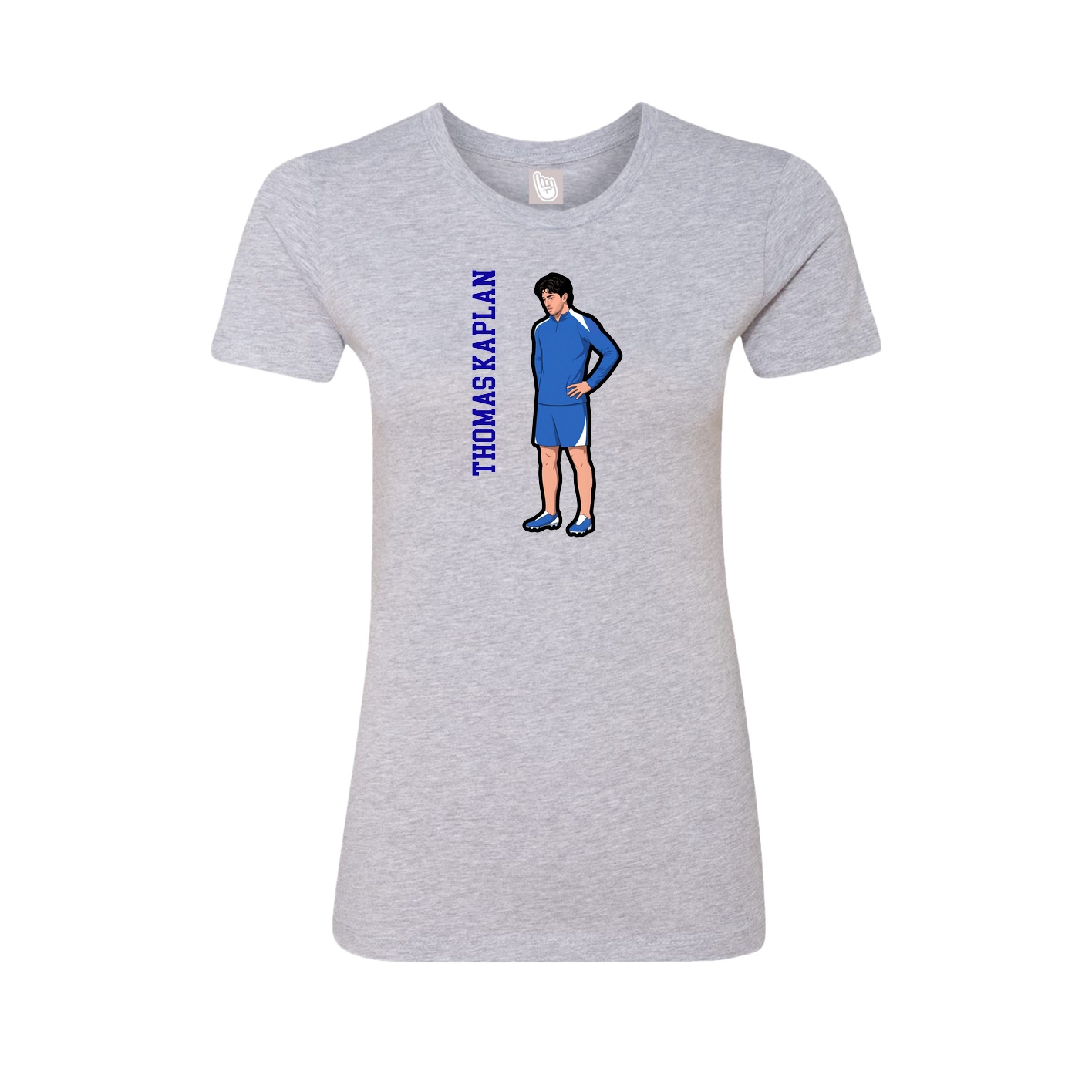Fitted Women's Tee — Name Vertical in Grey