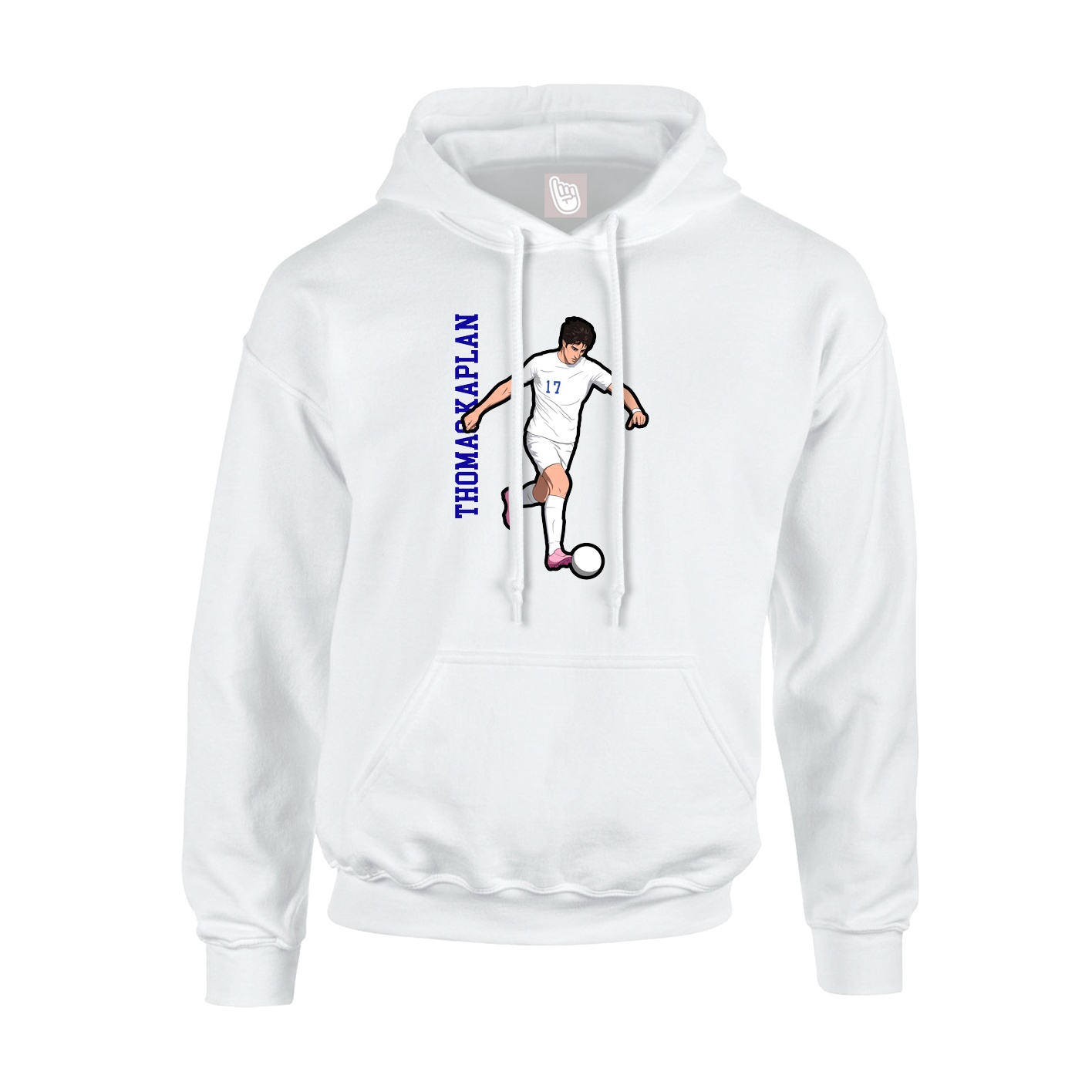 Youth Hoodie — Name Vertical in White