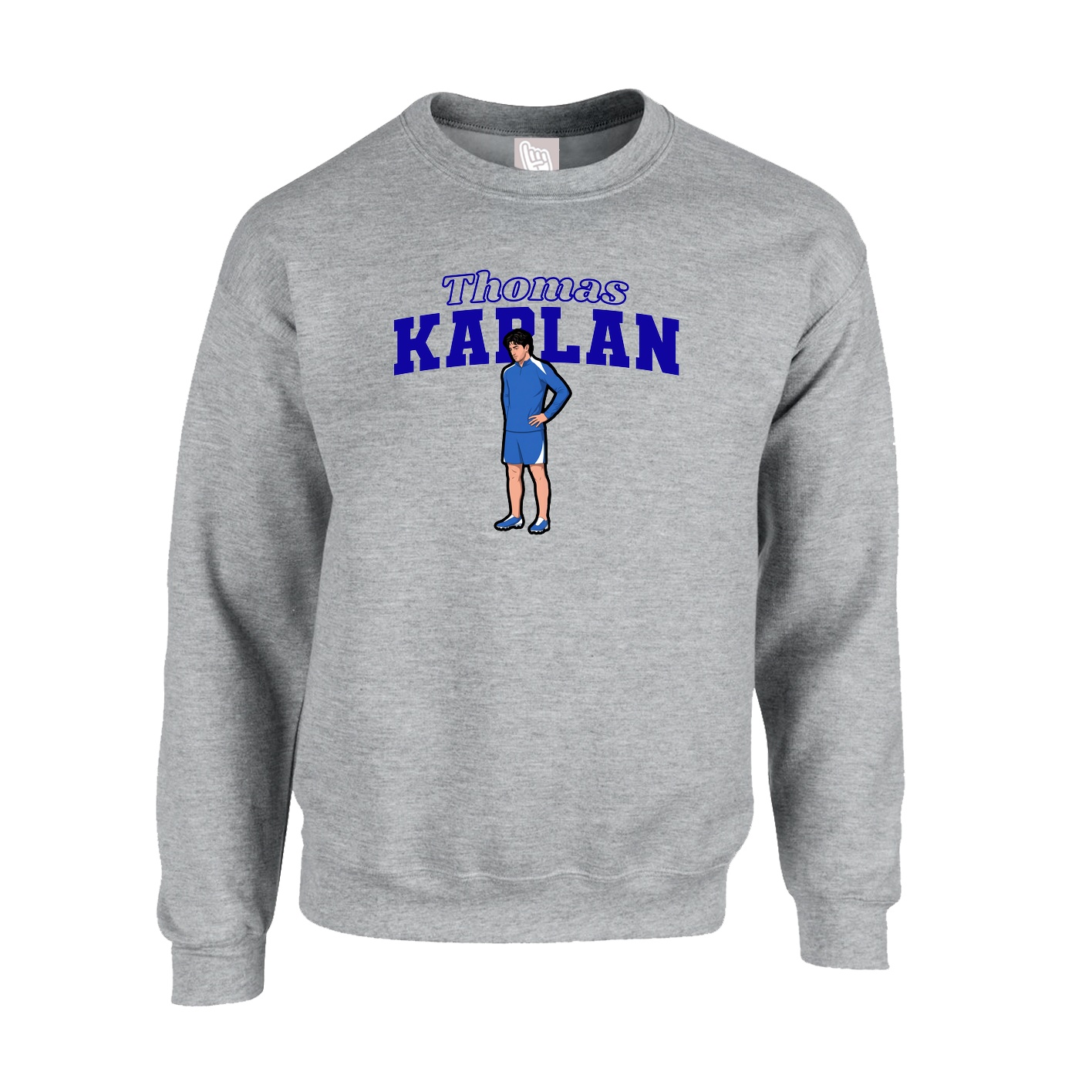 Fleece Crew — Name Arch in Grey