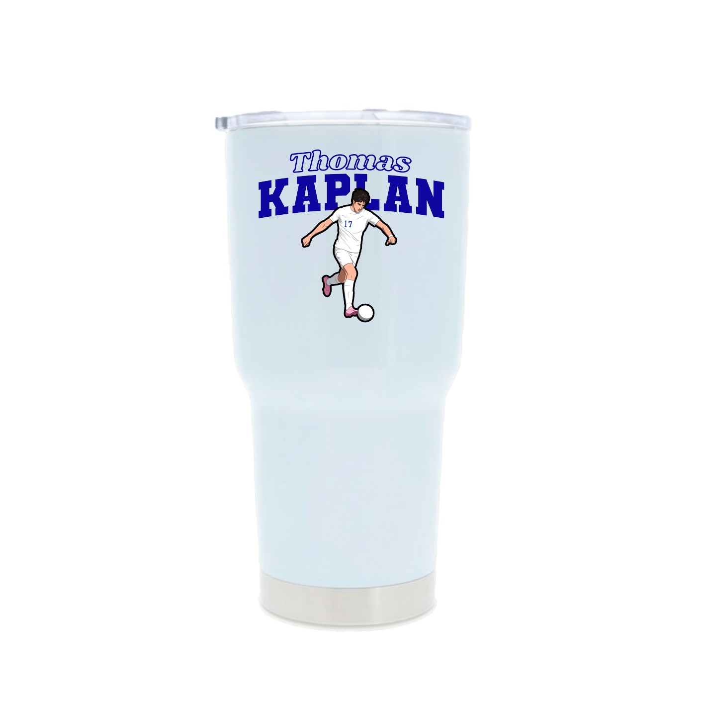 30oz Stainless Steel Tumbler — Name Arch in White