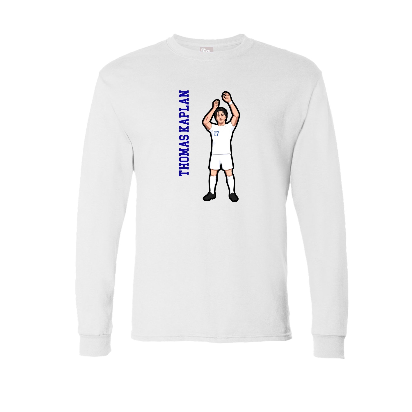 Long Sleeve Tee — Name Vertical in White
