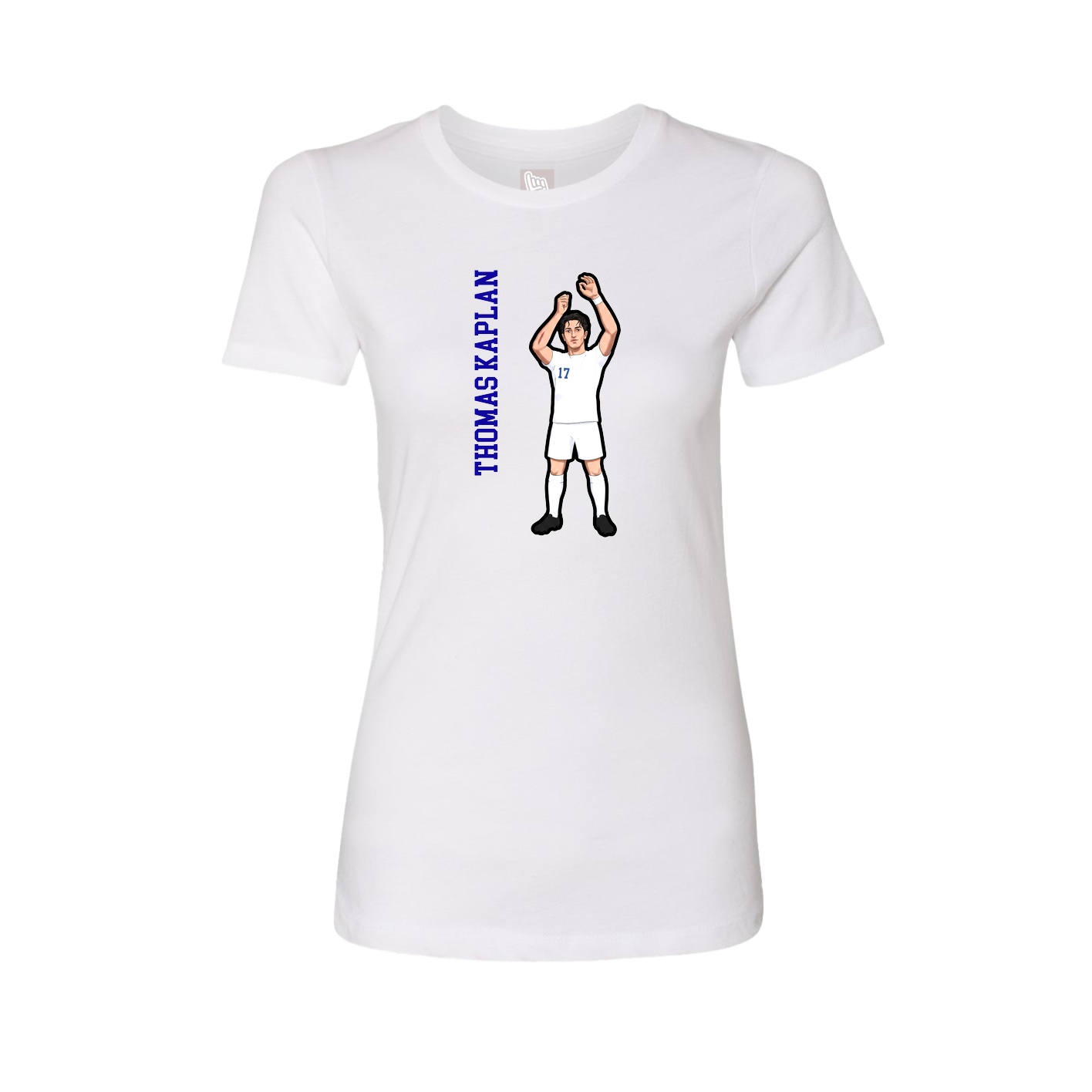 Fitted Women's Tee — Name Vertical in White