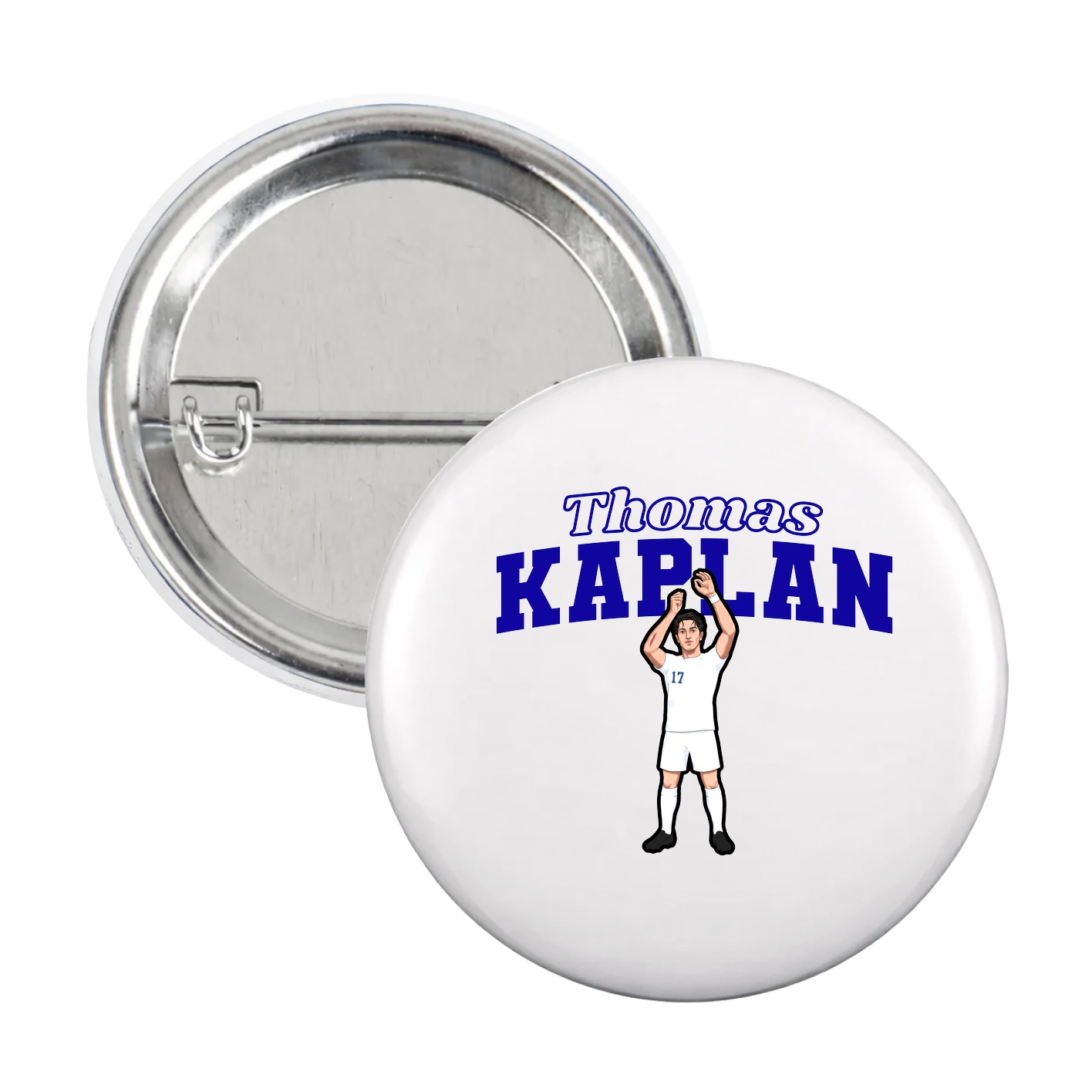 Game Day Button — Name Arch in White