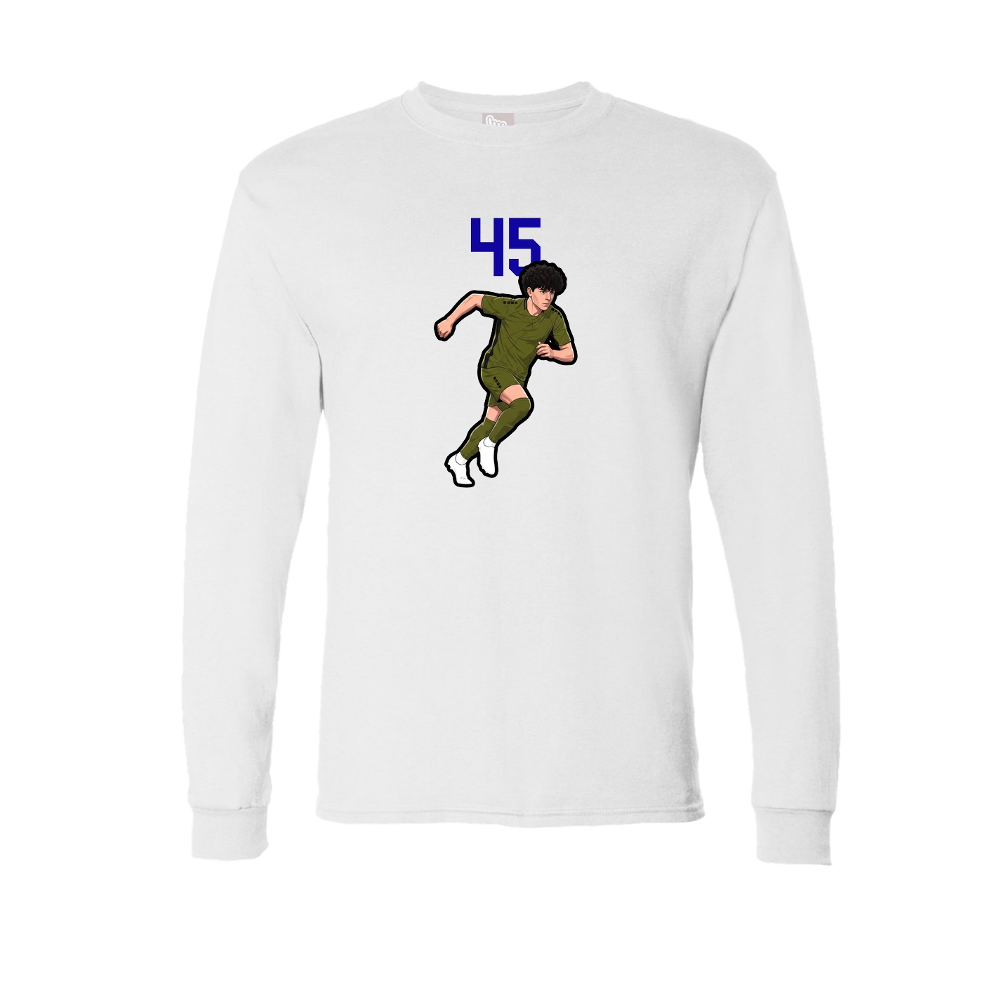 Long Sleeve Tee — Number Top in White
