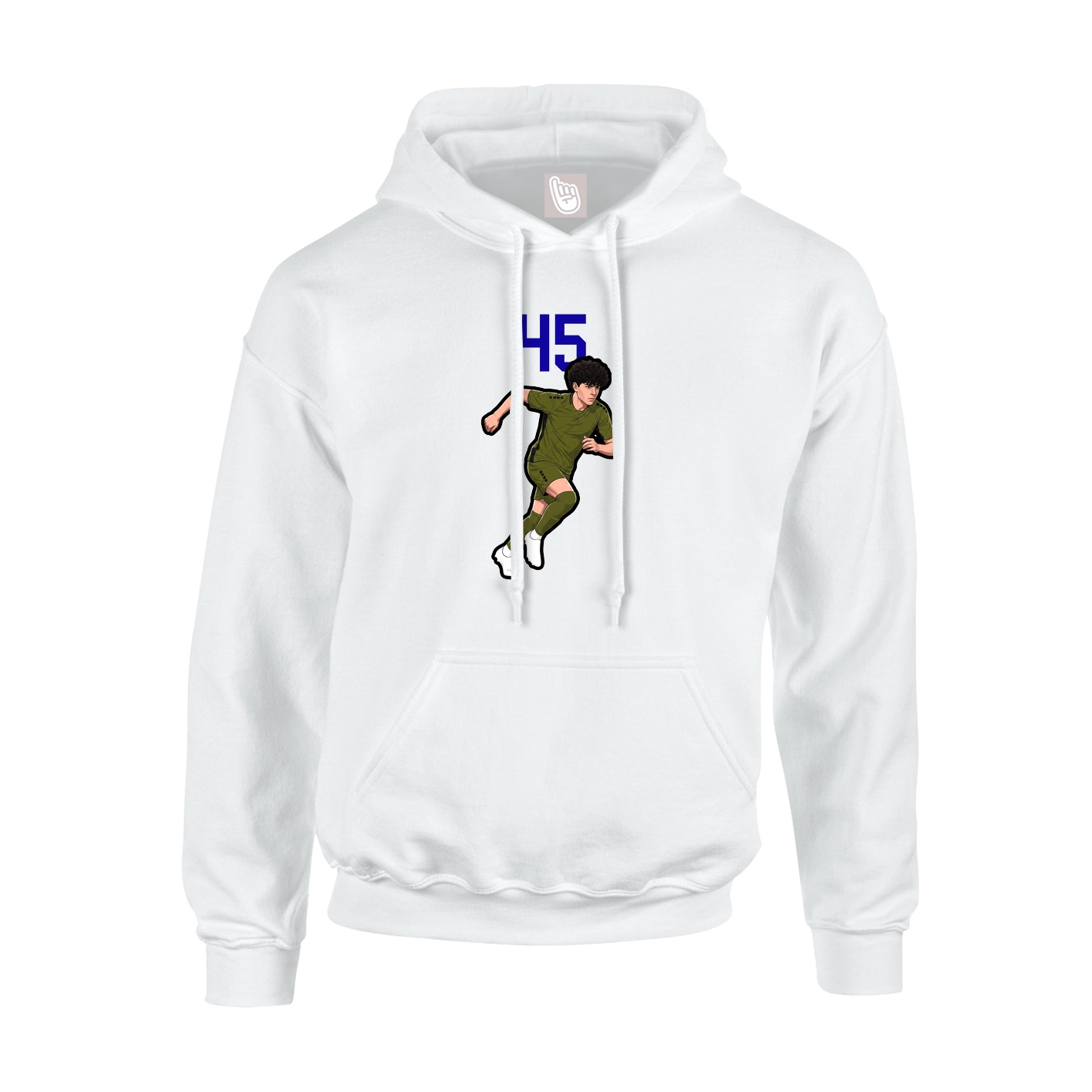 Youth Hoodie — Number Top in White