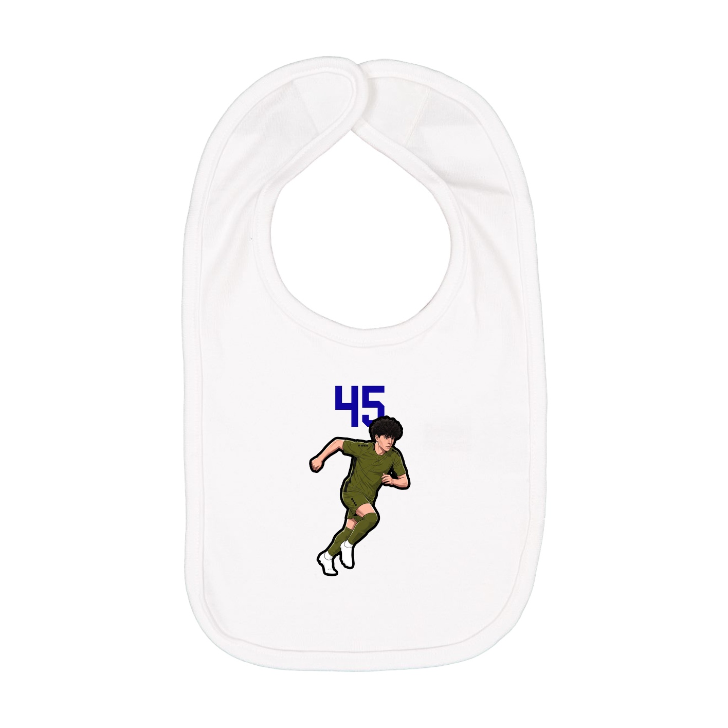 Infant Bib — Number Top in White