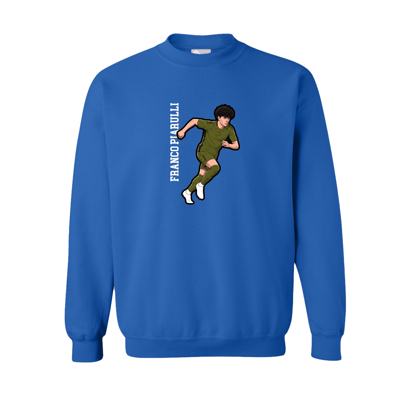Fleece Crew — Name Vertical in Royal