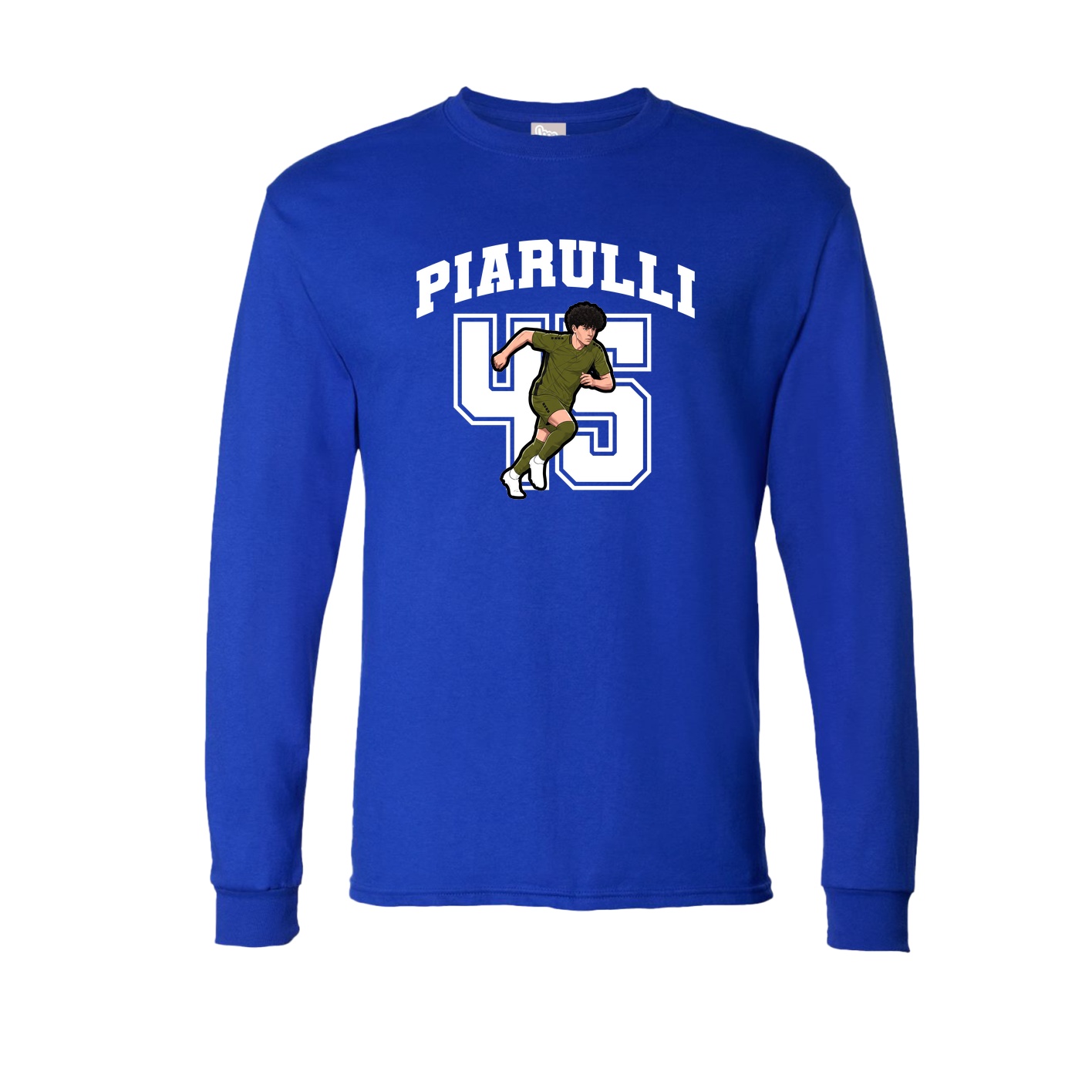 Long Sleeve Tee — Number in Royal
