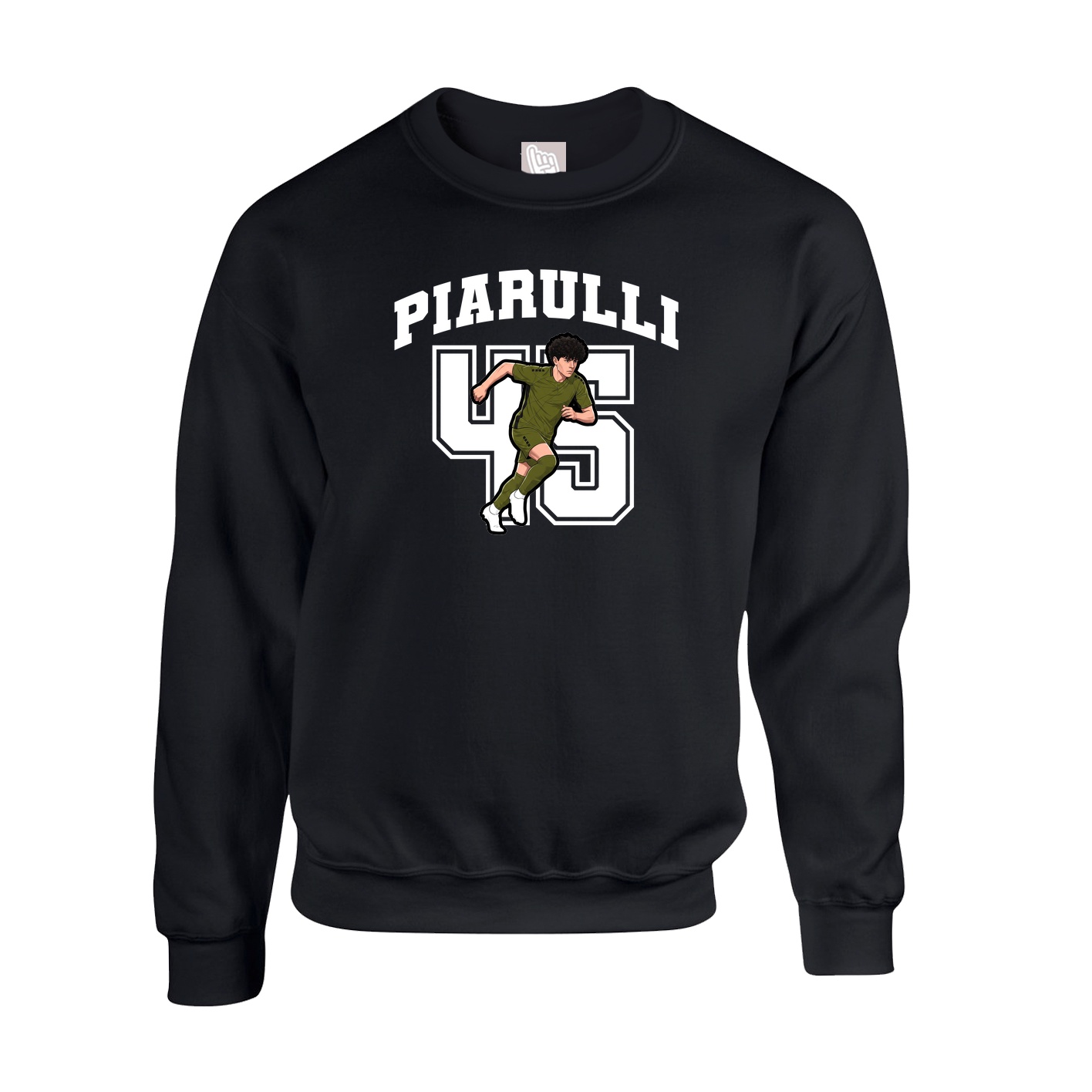 Fleece Crew — Number in Black