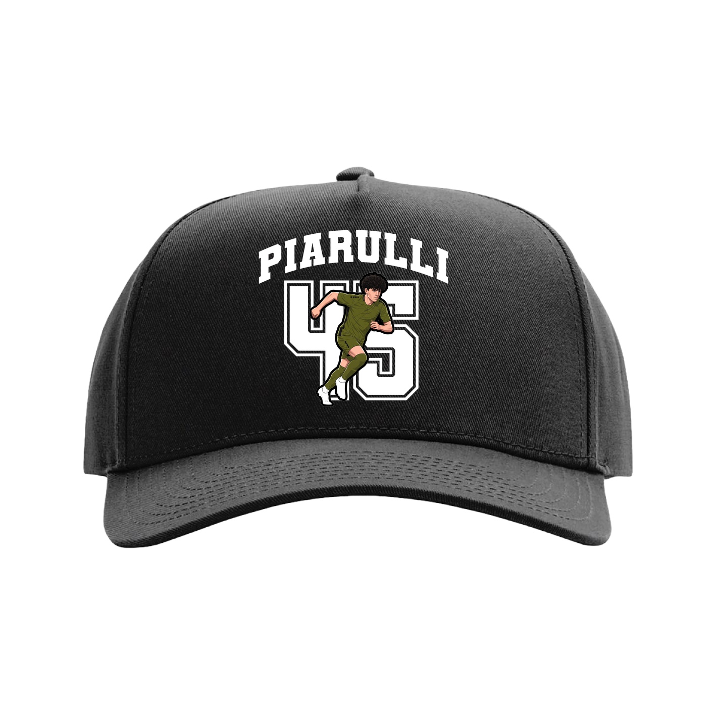 Full Fabric Five-Panel Champ Cap — Number in Black
