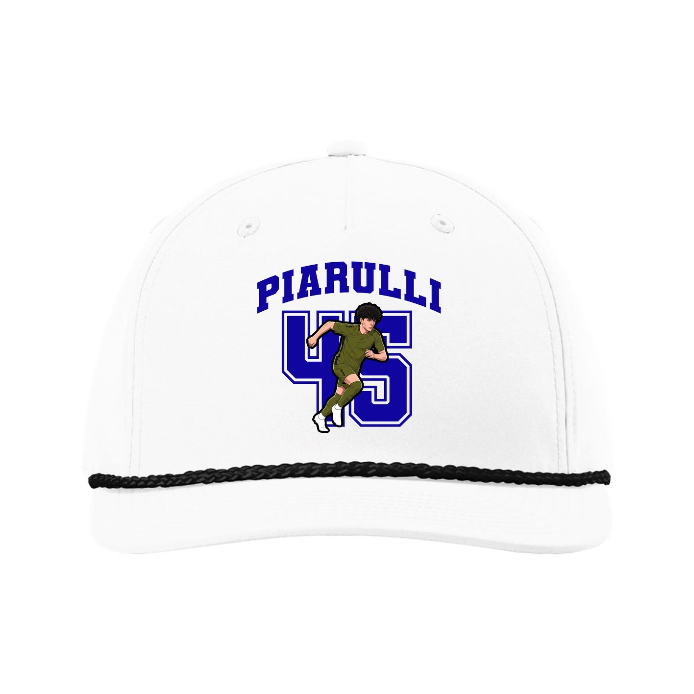 Five-Panel Classic Rope Cap — Number in White